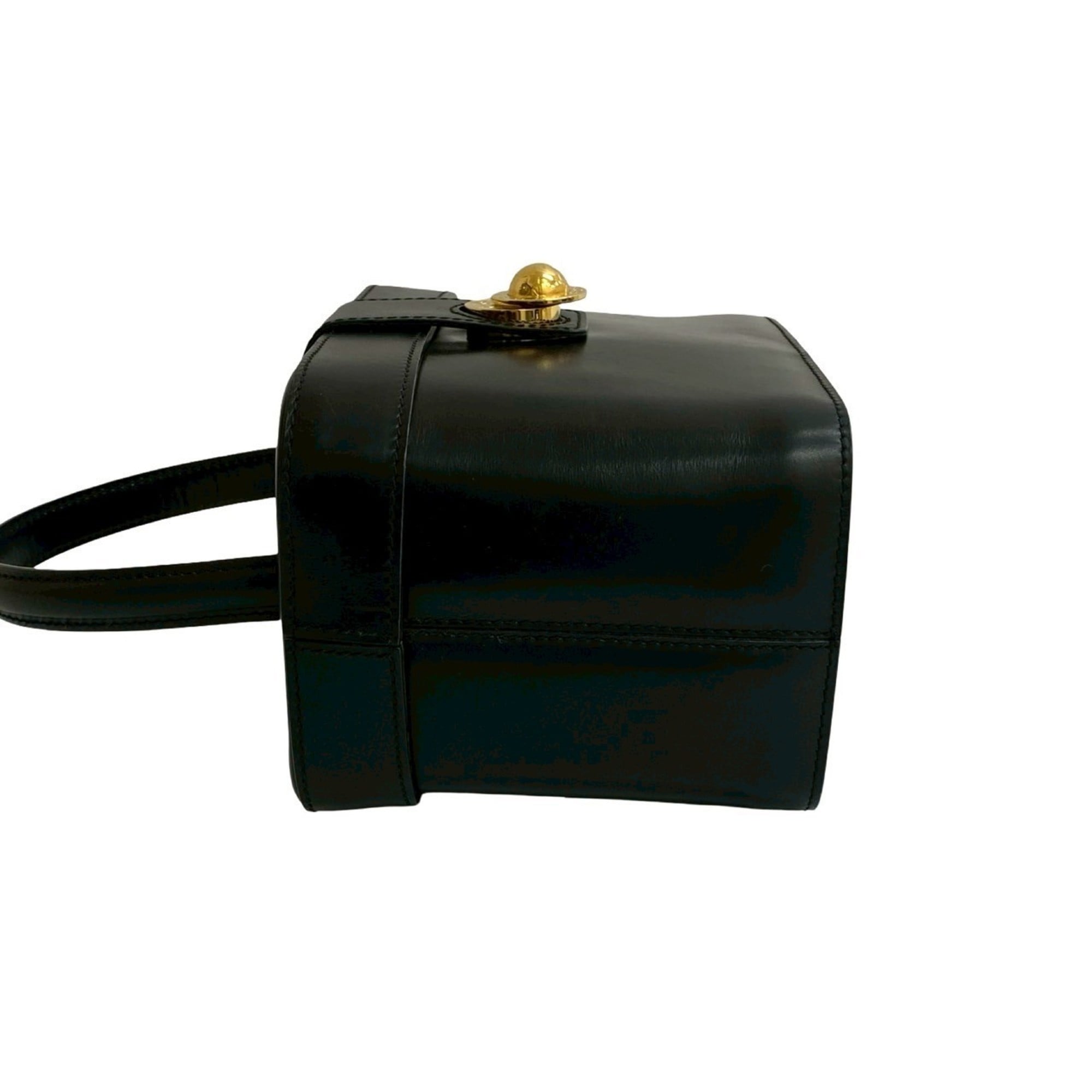 Celine Black Leather Handbag Vanity Bag (Pre-Owned)