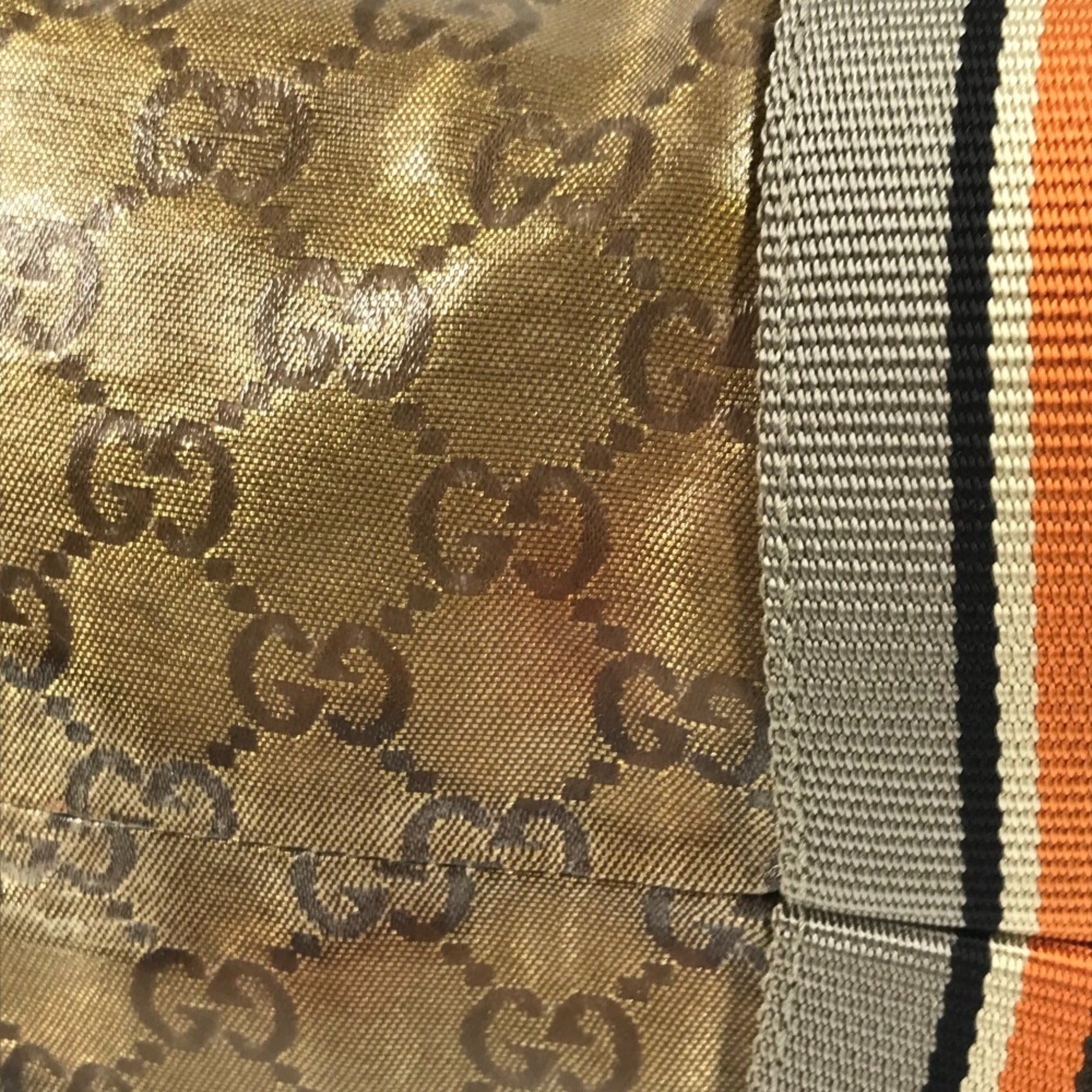 Gucci Gold Coated Canvas Shoulder Bag Tote Bag (Pre-Owned)