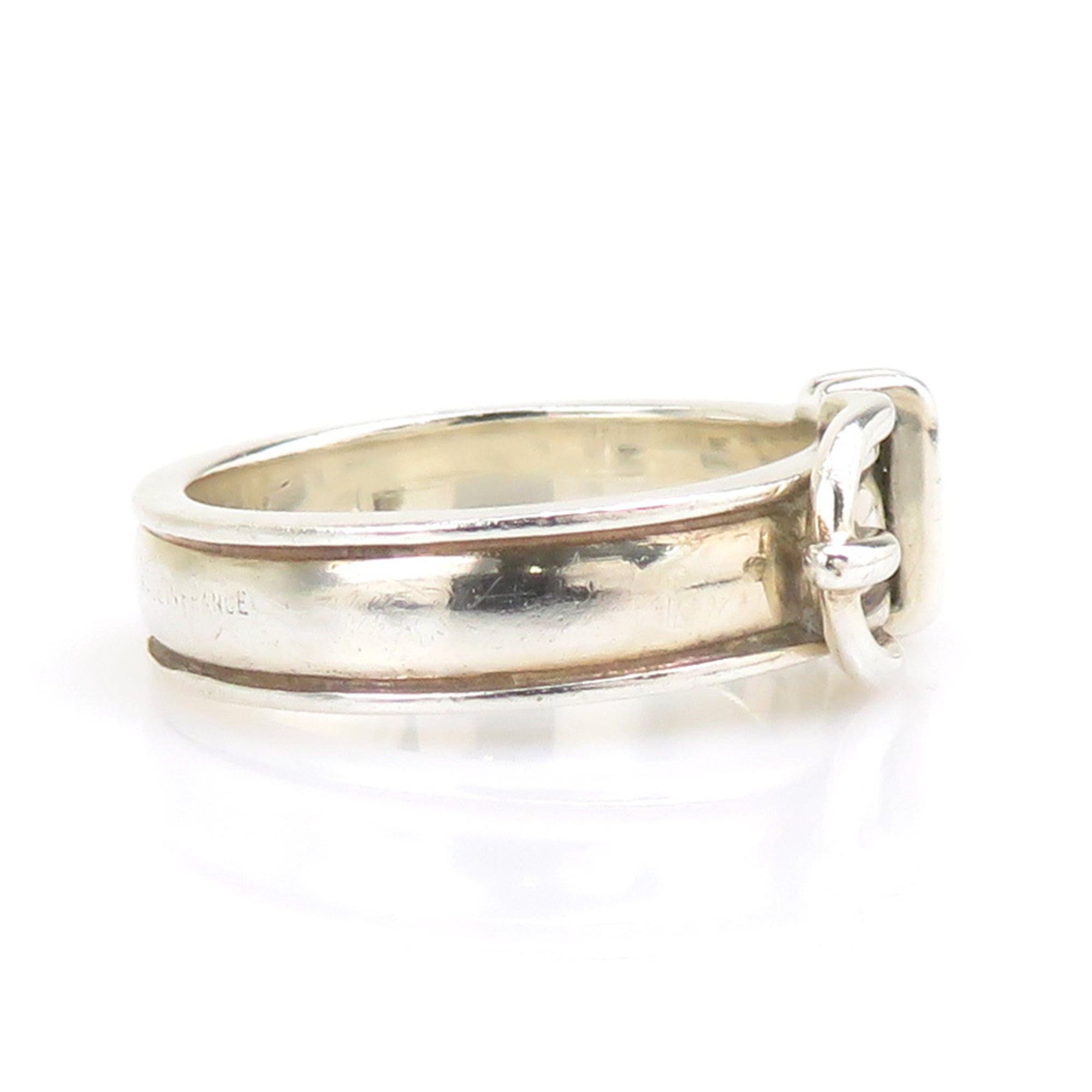 Hermes Silver Silver 925 Band Ring (Pre-Owned)