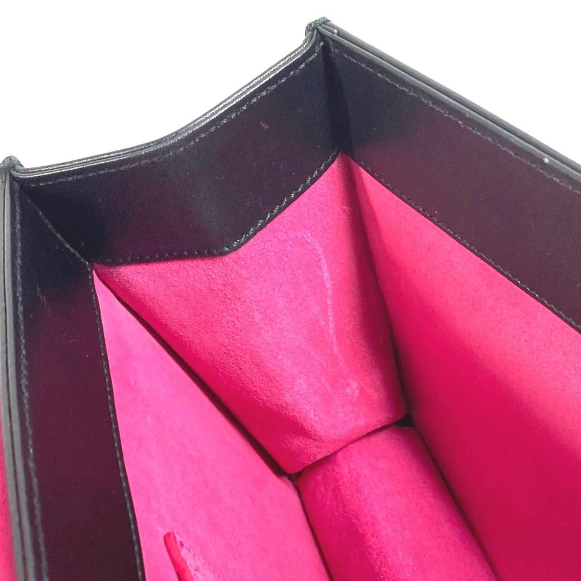 Yves Saint Laurent Black Pink Leather Clutch Bag Handbag (Pre-Owned)