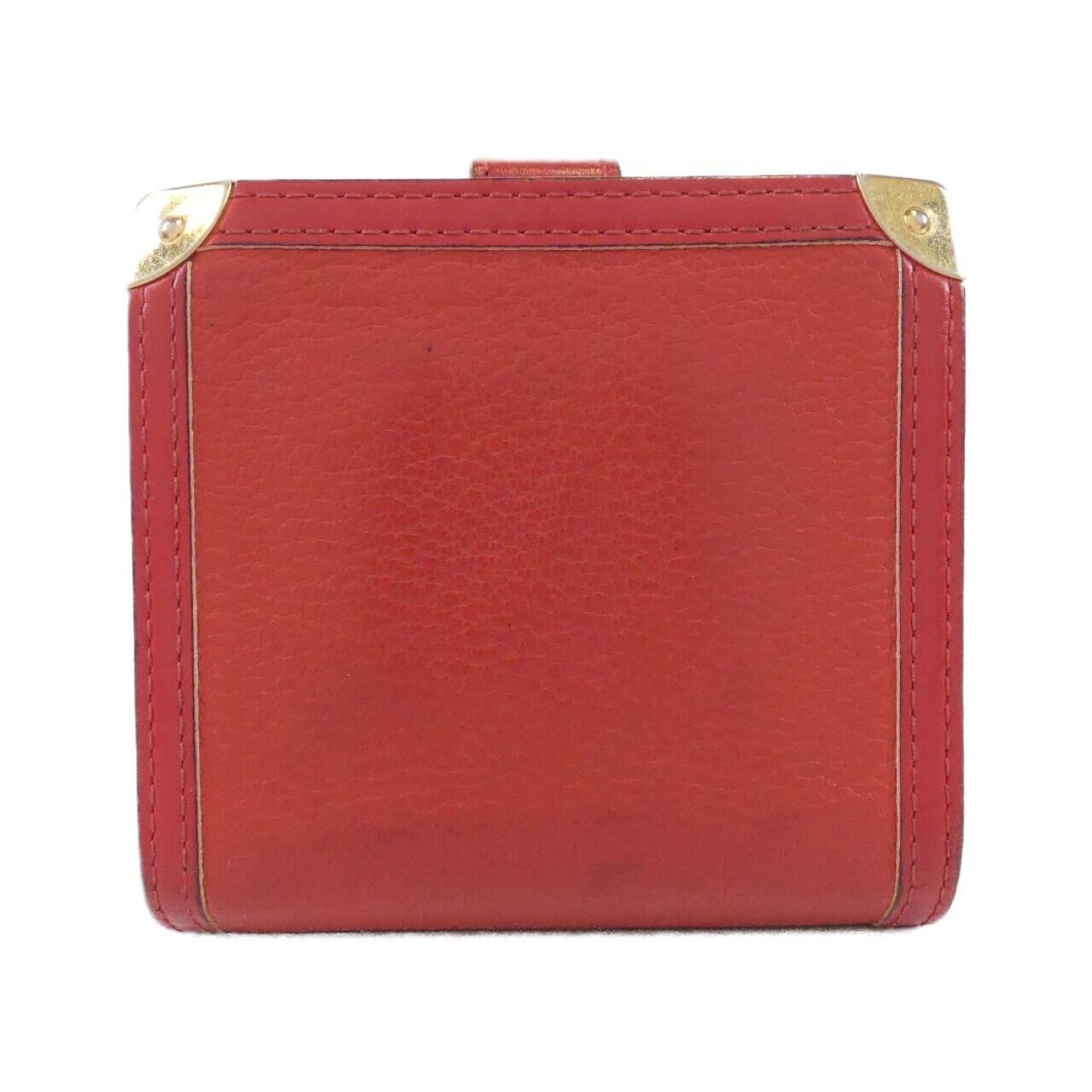 Louis Vuitton Red Color Leather Wallet (Bi-Fold) (Pre-Owned)