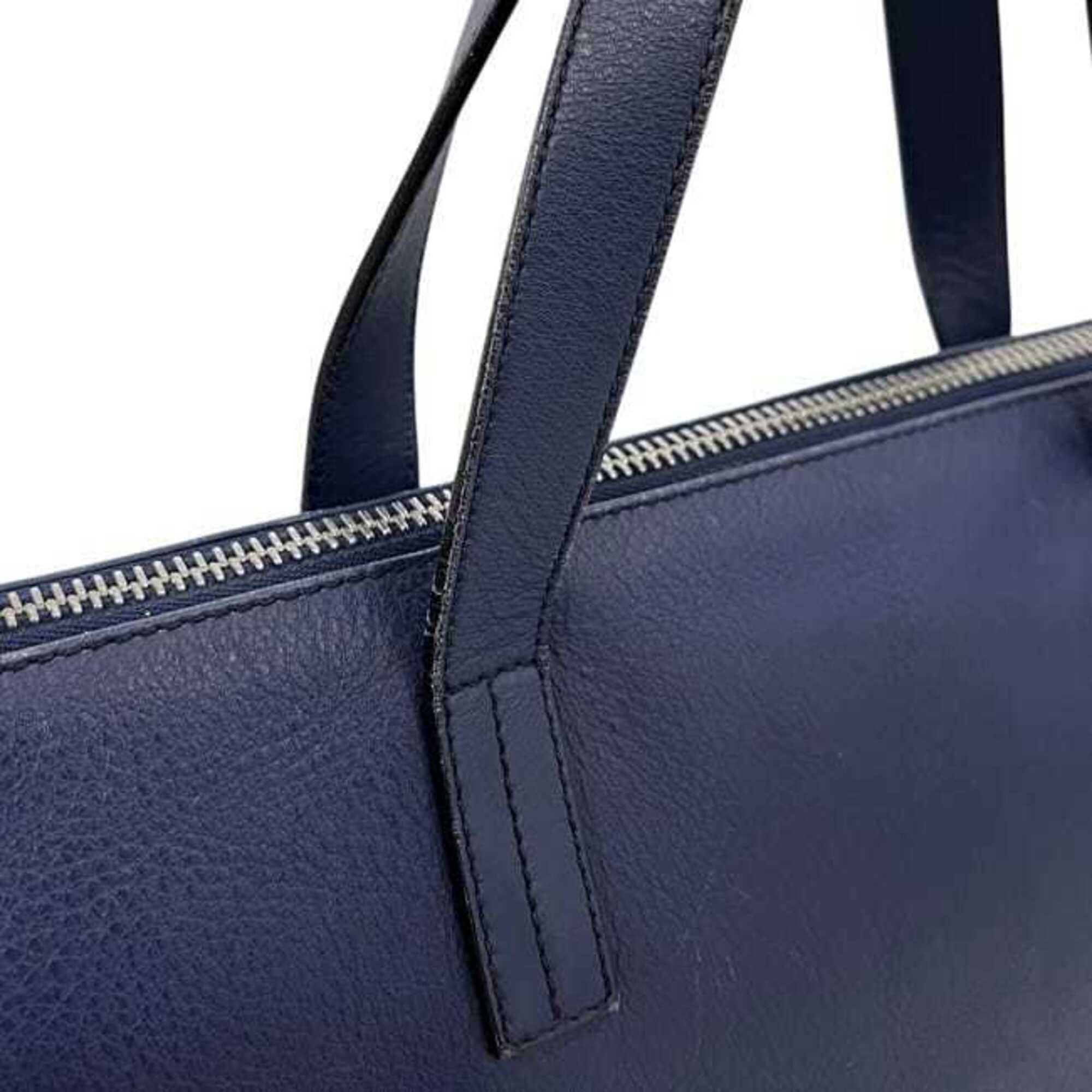 Loewe Navy Leather Briefcase (Pre-Owned)