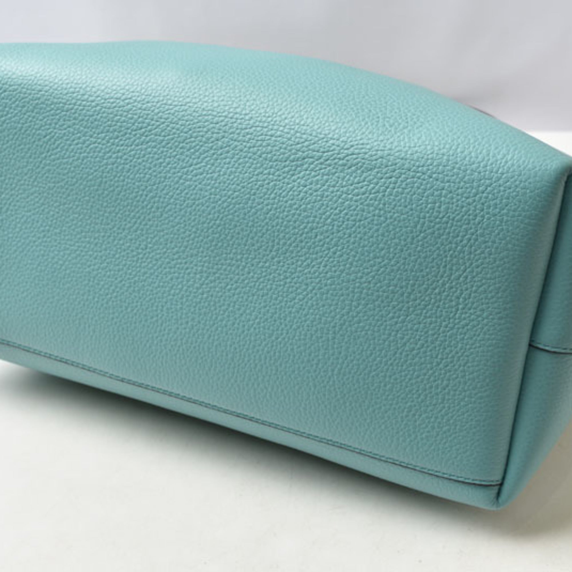 Salvatore Ferragamo Light Blue Leather Pouch Tote Bag (Pre-Owned)