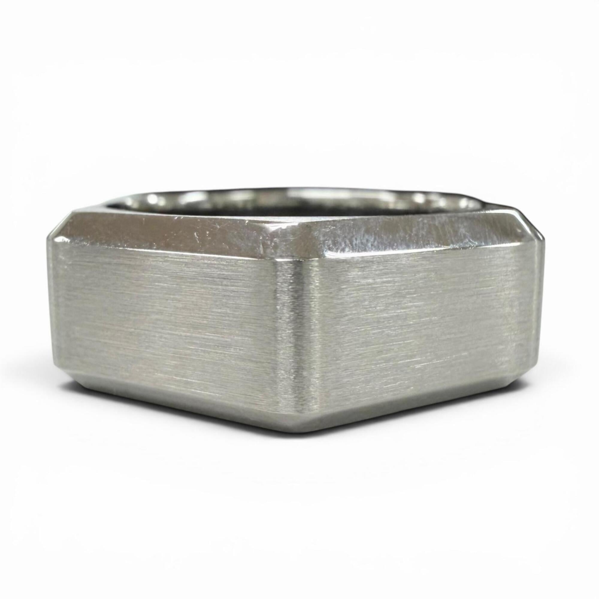 Hermes Silver Stainless Steel Band Ring (Pre-Owned)