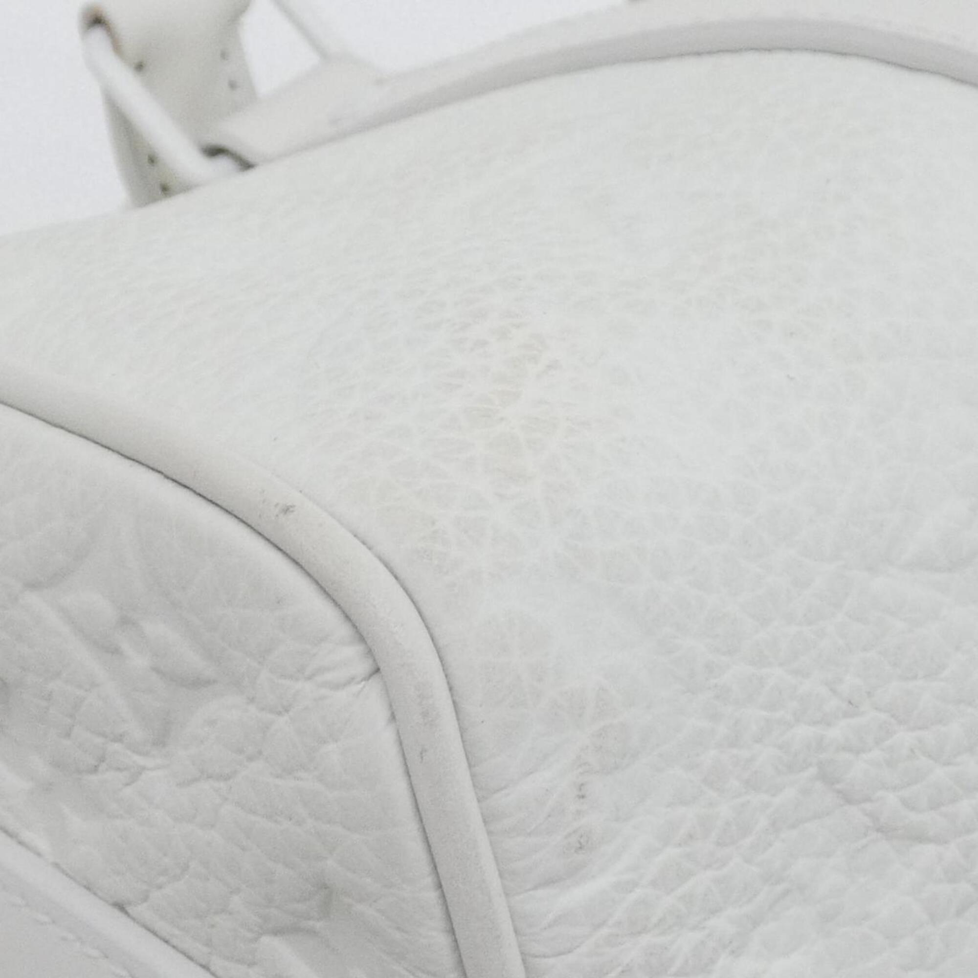 Louis Vuitton White Leather Boston Bag (Pre-Owned)