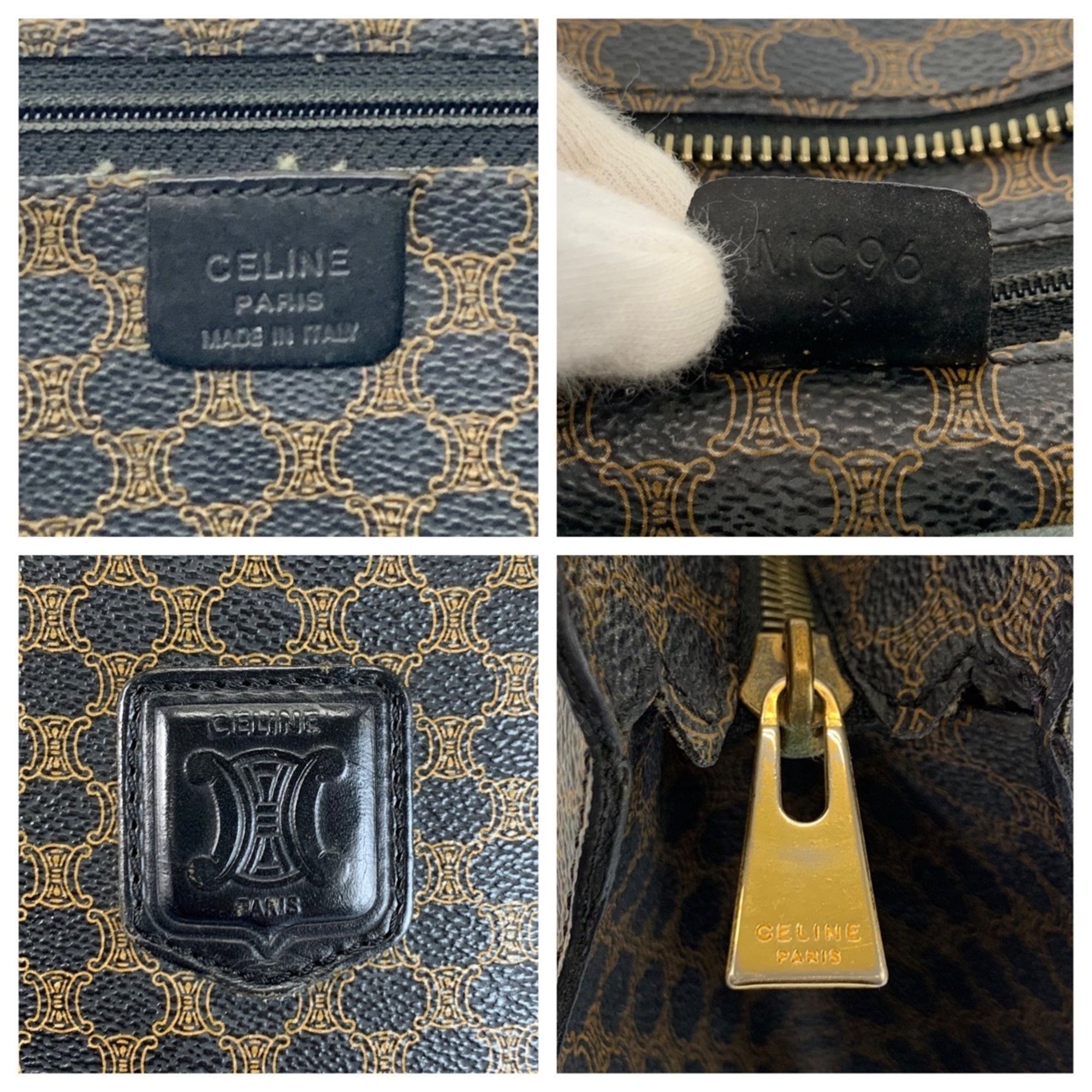 Celine Black Brown Pvc Leather Shoulder Bag Tote Bag (Pre-Owned)