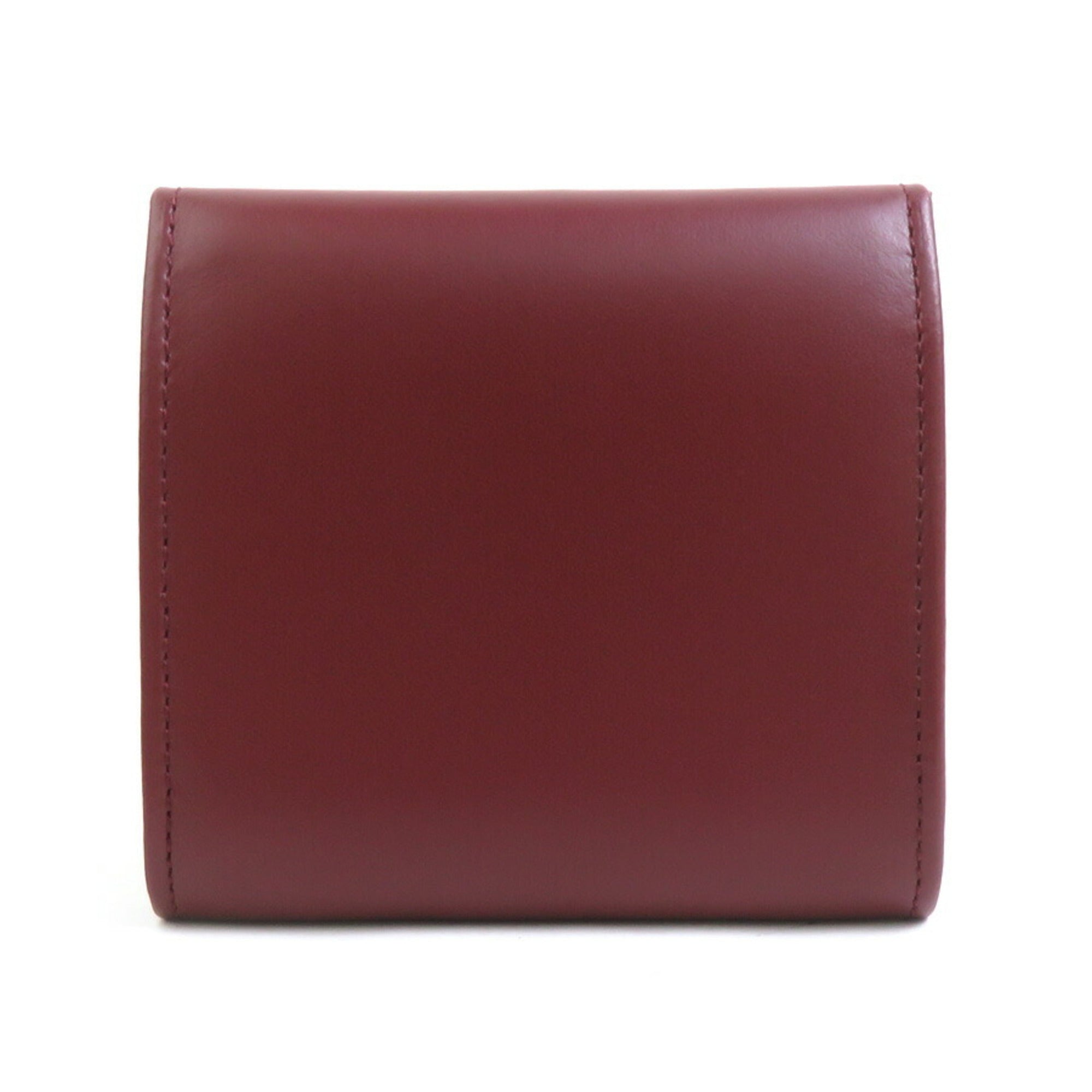 Cartier Bordeaux Leather Coin Purse/Coin Case (Pre-Owned)