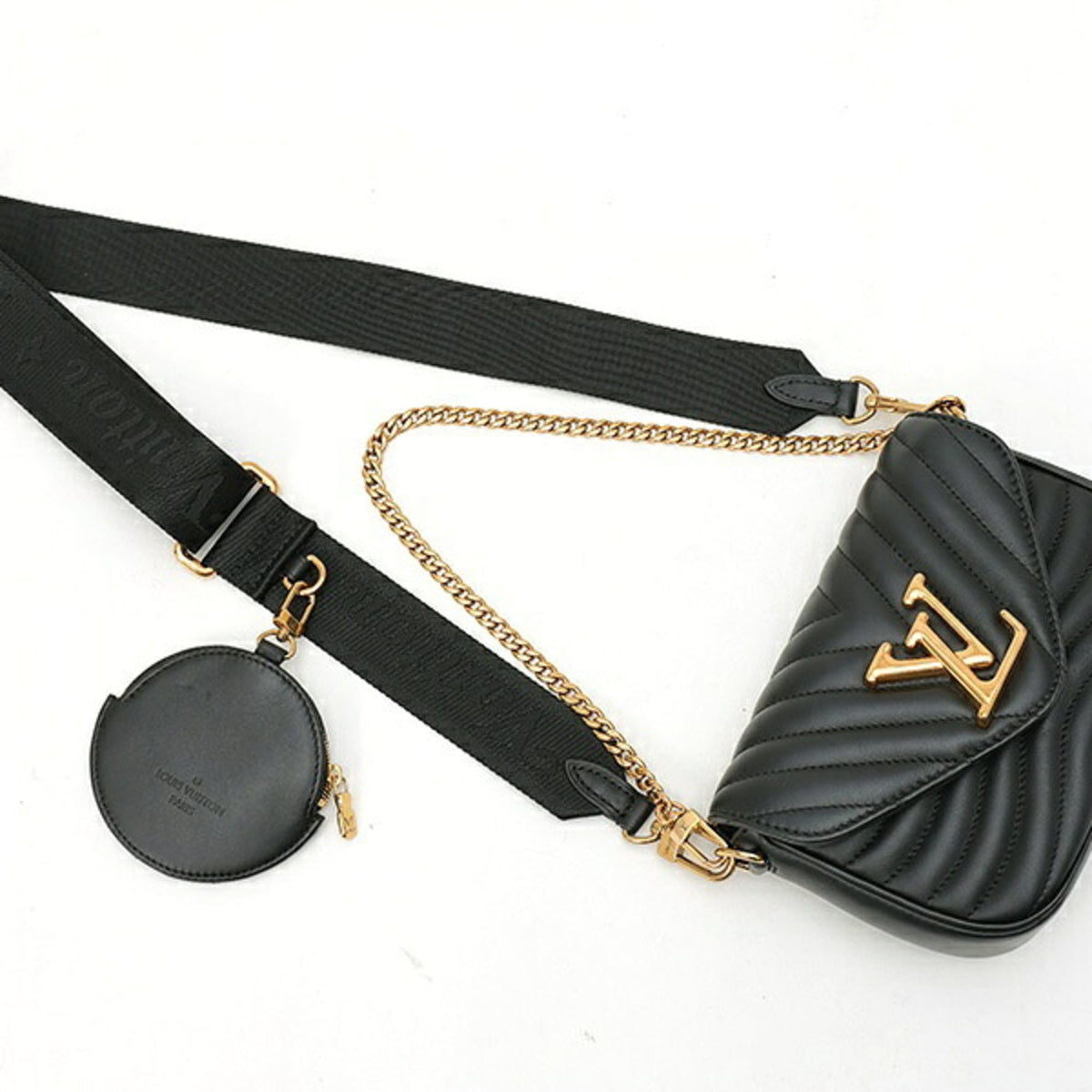 Louis Vuitton Black Leather Pochette Pouch Shoulder Bag (Pre-Owned)