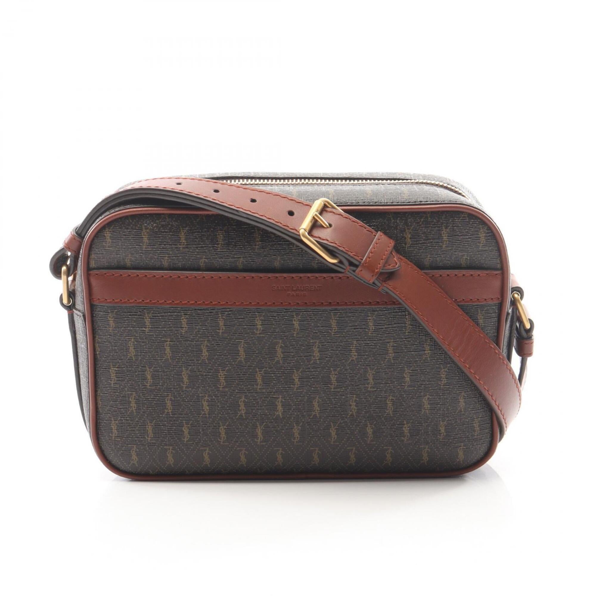 Saint Laurent Brown Pvc Leather Handbag Shoulder Bag (Pre-Owned)