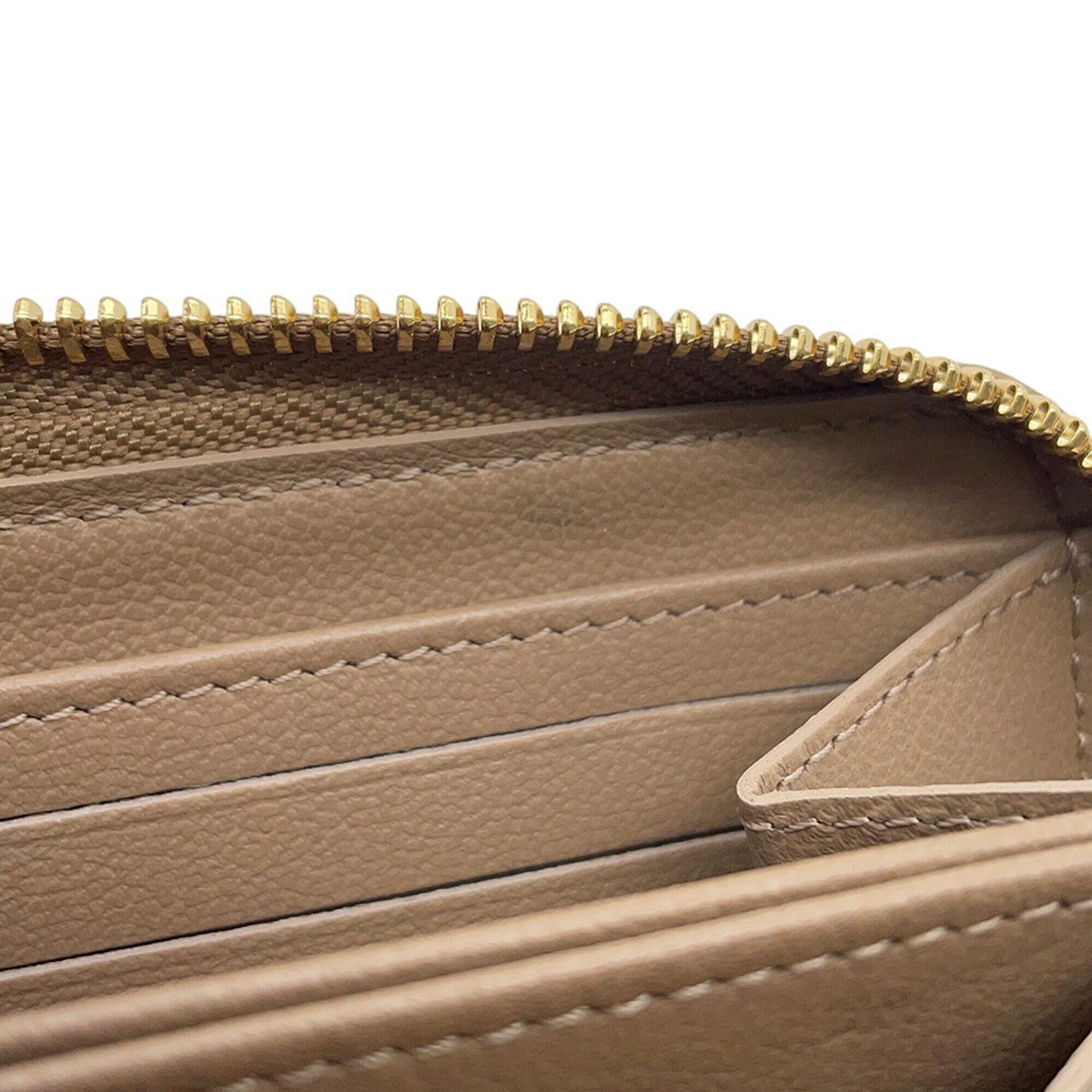 Louis Vuitton Grayish Taupe Monogram Leather Long Wallet (Bi-Fold) (Pre-Owned)