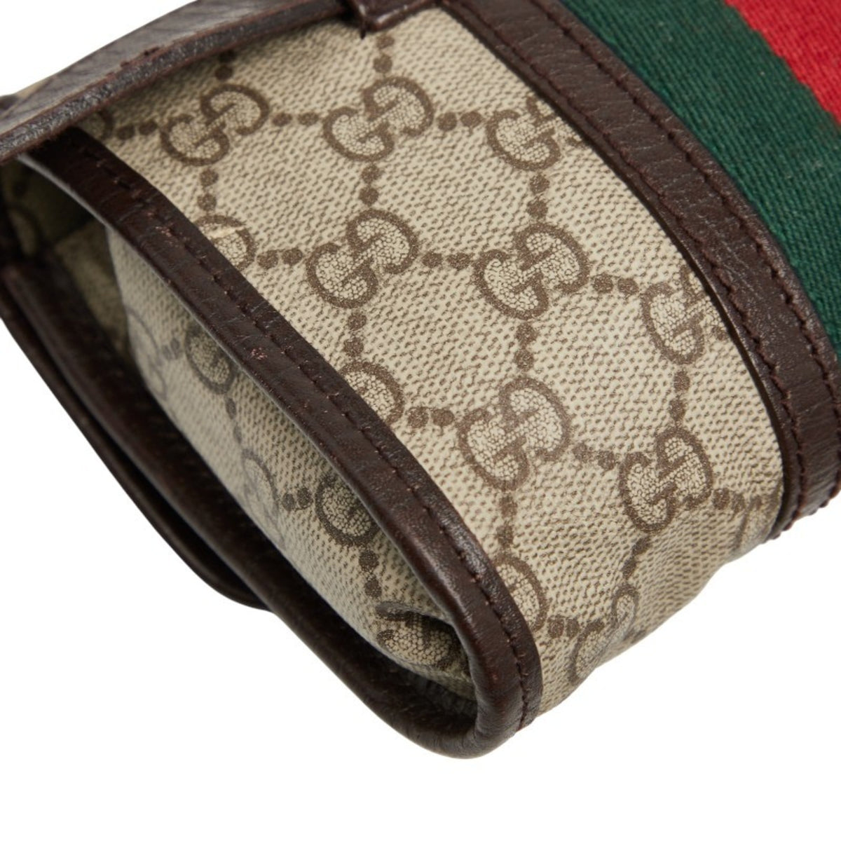 Gucci Sherry Line Beige Multi-Color Pvc Leather Sling Bag (Pre-Owned)