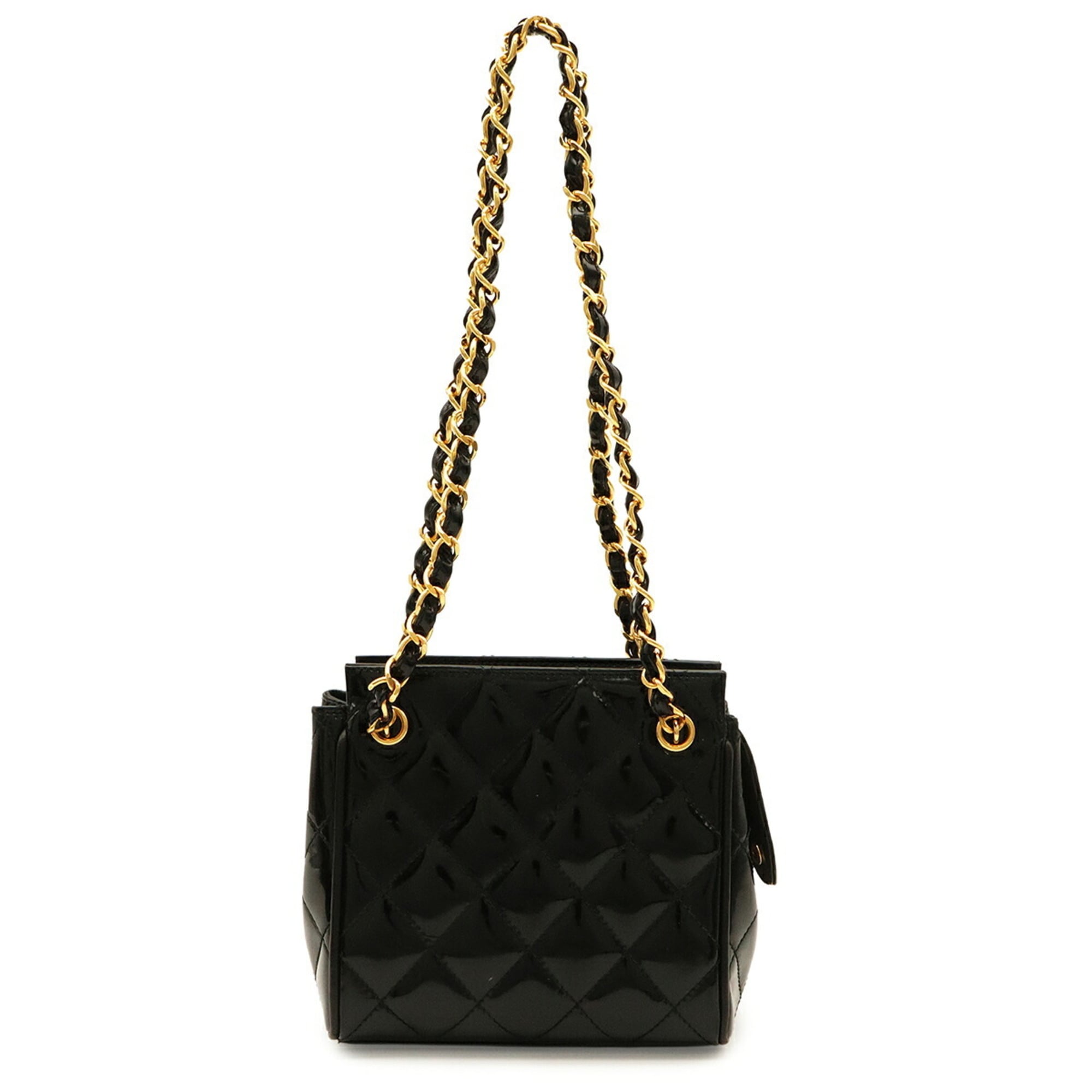 Chanel Matelasse Black Leather Shoulder Bag (Pre-Owned)