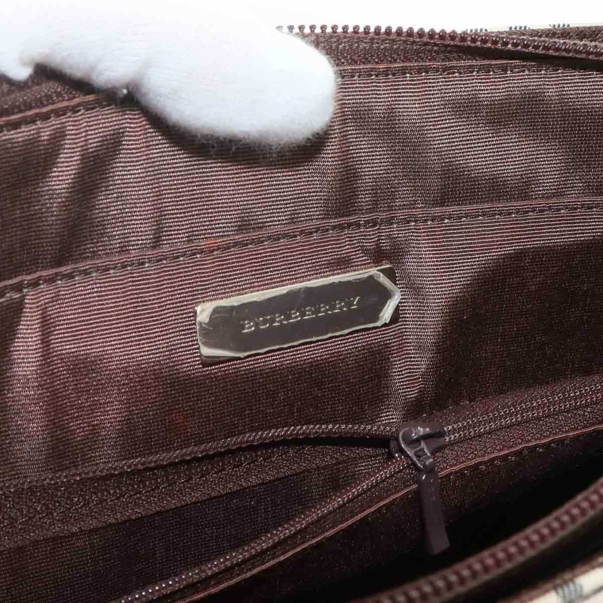 Burberry Beige Brown Canvas Leather Tote Bag (Pre-Owned)