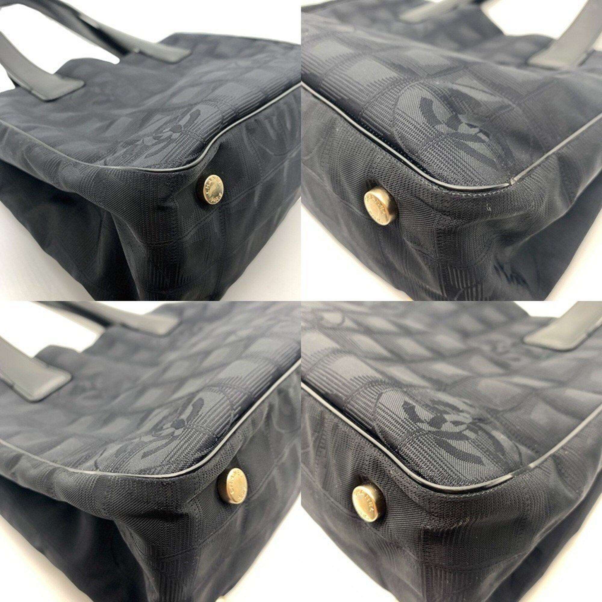 Chanel New Travel Line Black Nylon Handbag Shoulder Bag (Pre-Owned)
