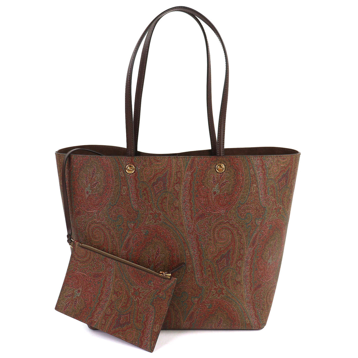 Etro Brown Pvc Leather Pouch Tote Bag (Pre-Owned)