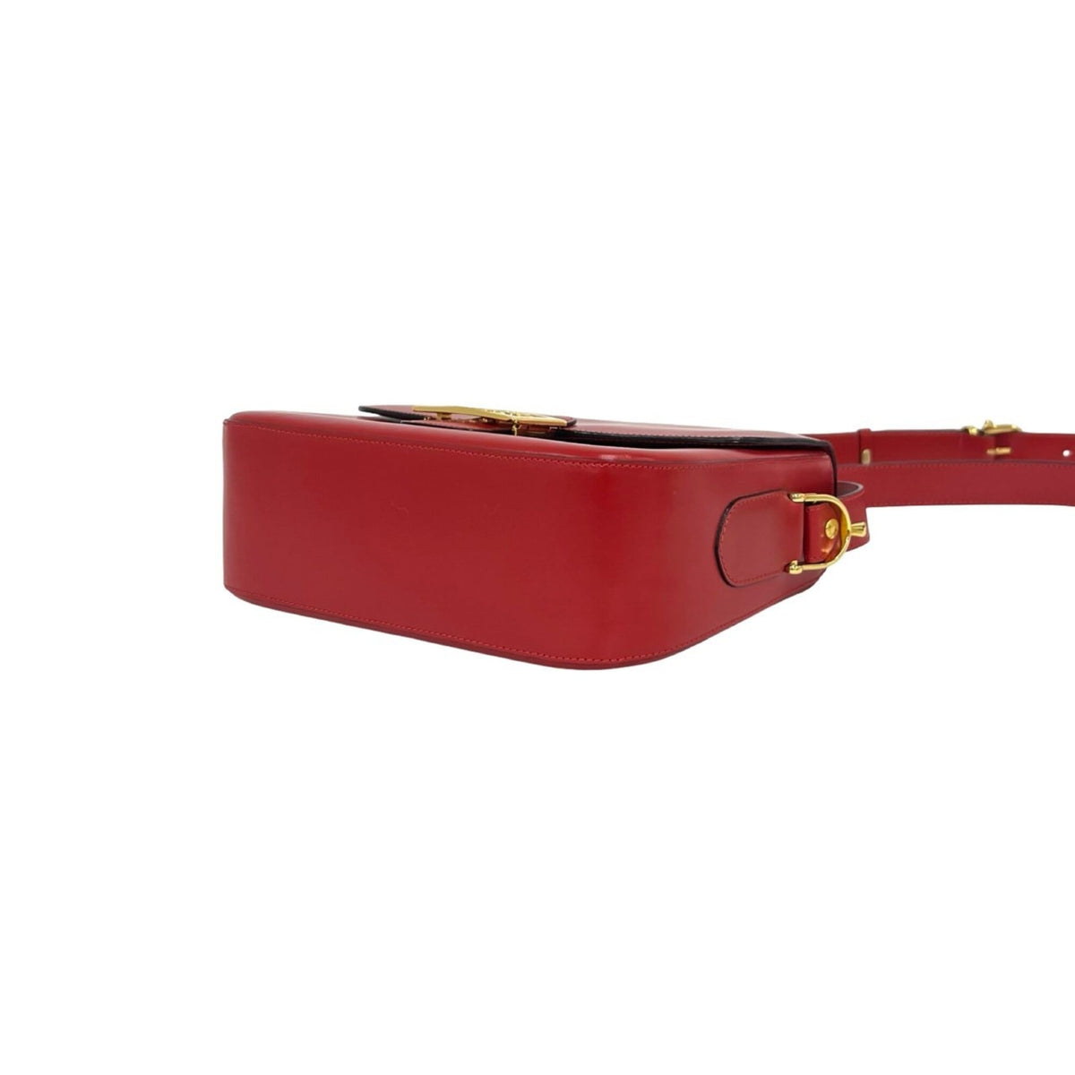 Celine Red Color Leather Pochette Shoulder Bag (Pre-Owned)
