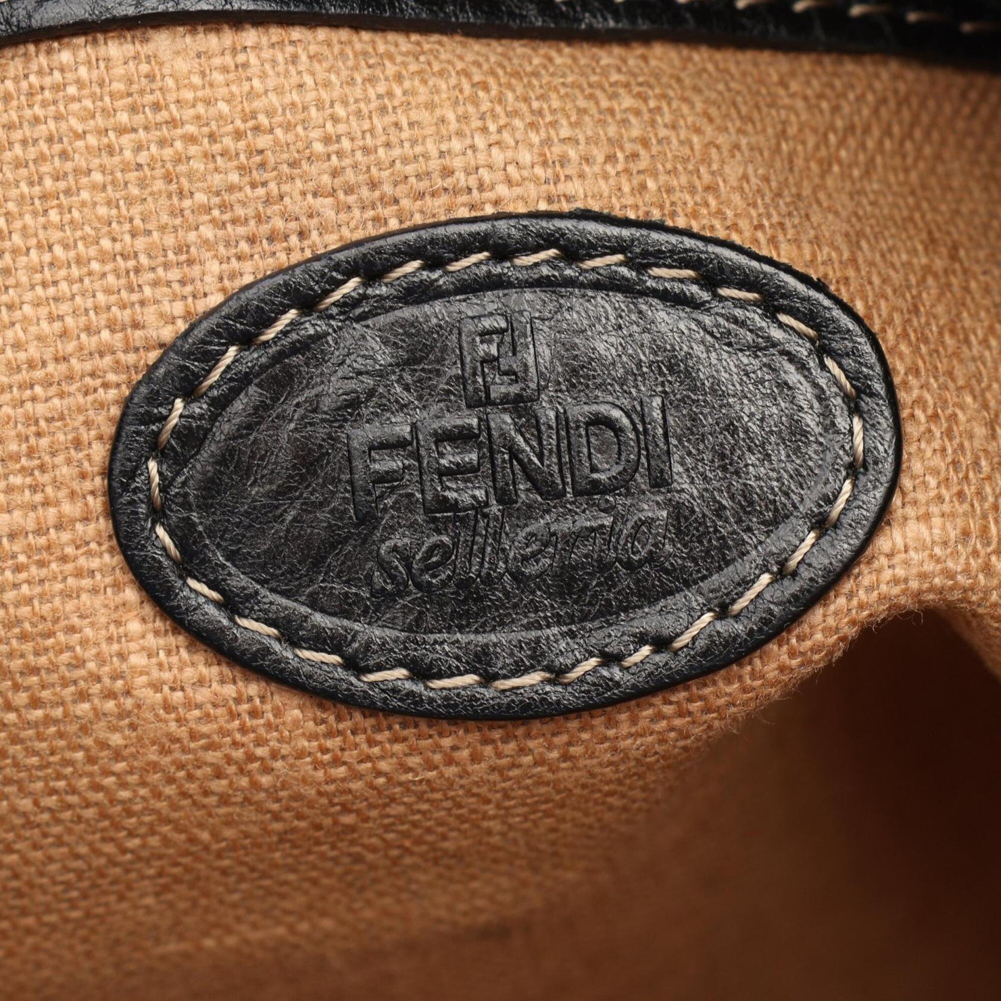 Fendi Black Leather Handbag Shoulder Bag (Pre-Owned)