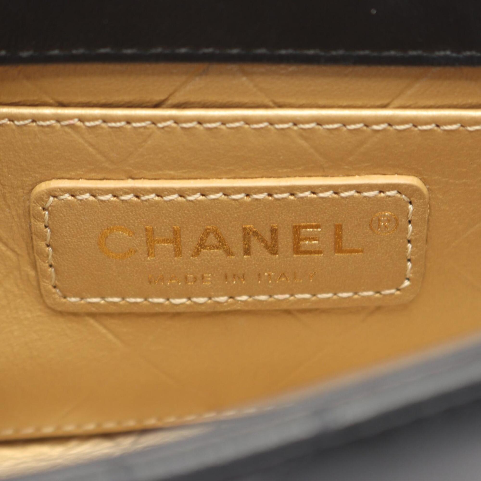 Chanel Black Leather Handbag Shoulder Bag (Pre-Owned)