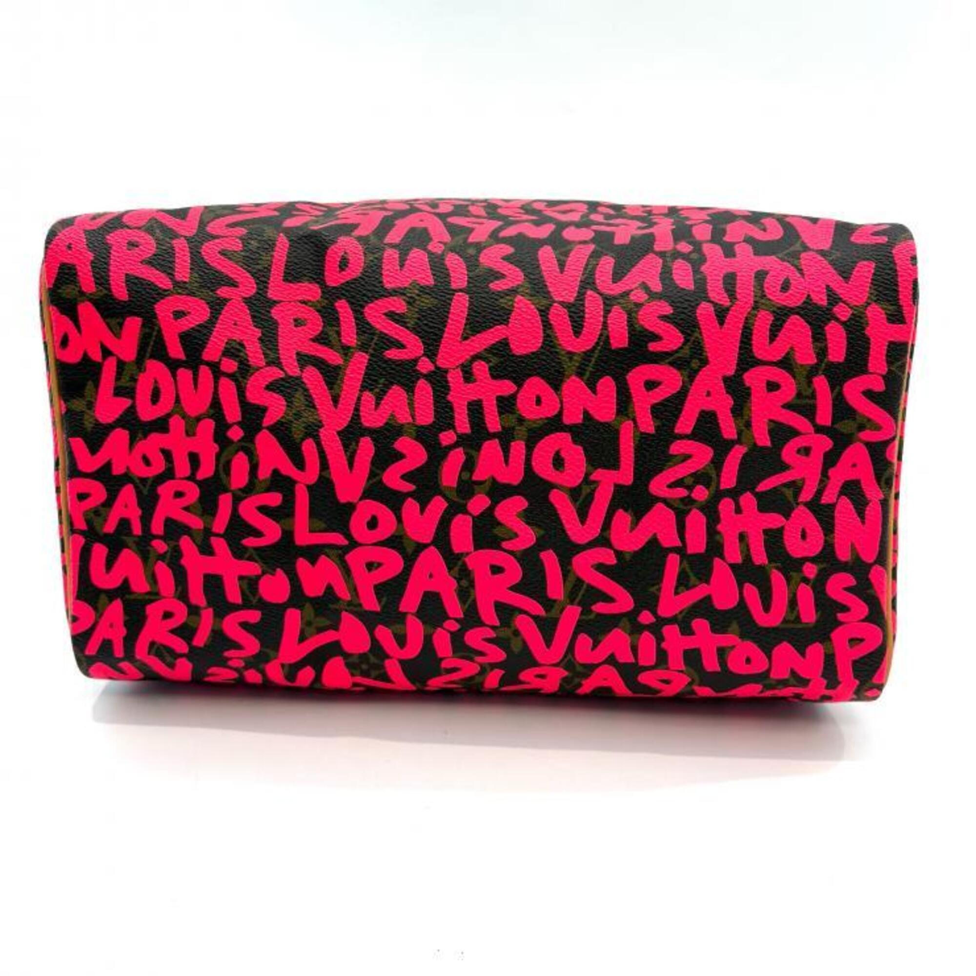 Louis Vuitton Brown Fuchsia Pink Monogram Graffiti Handbag (Pre-Owned)