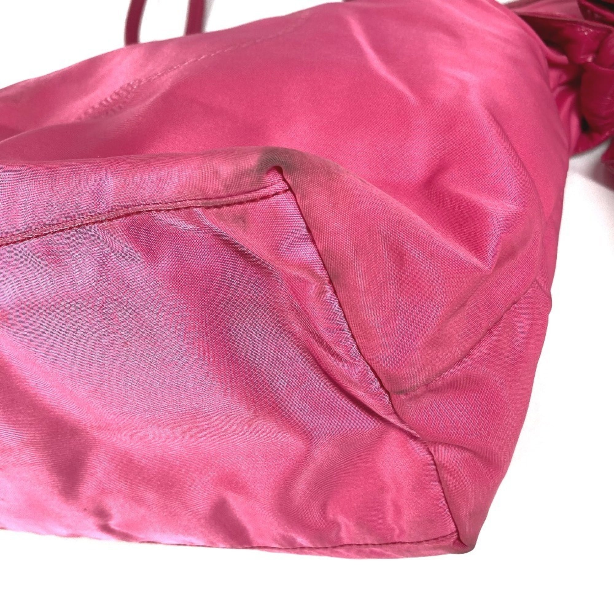 Prada Pink Nylon Shoulder Bag Tote Bag (Pre-Owned)