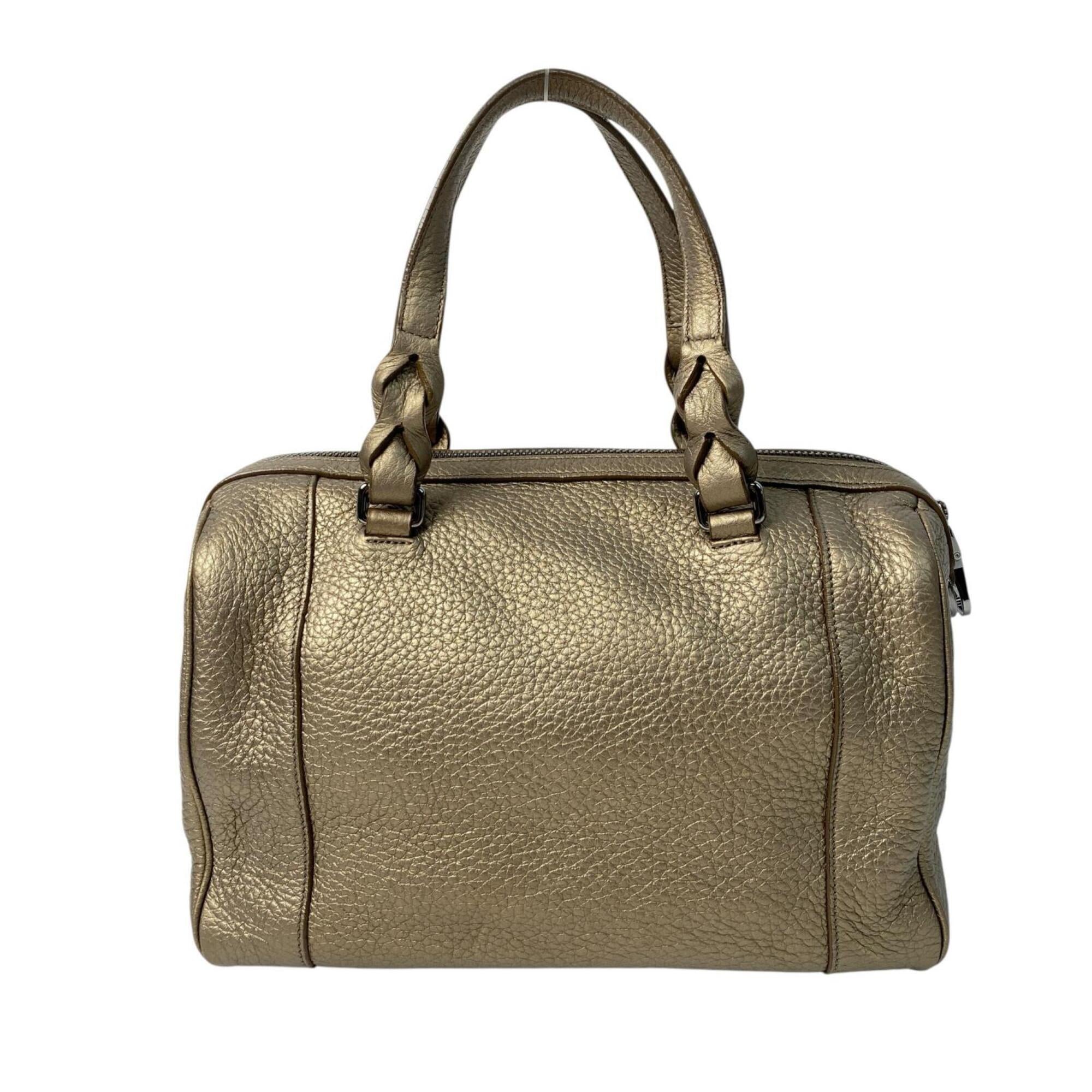 Loewe Gold Leather Boston Bag Handbag (Pre-Owned)