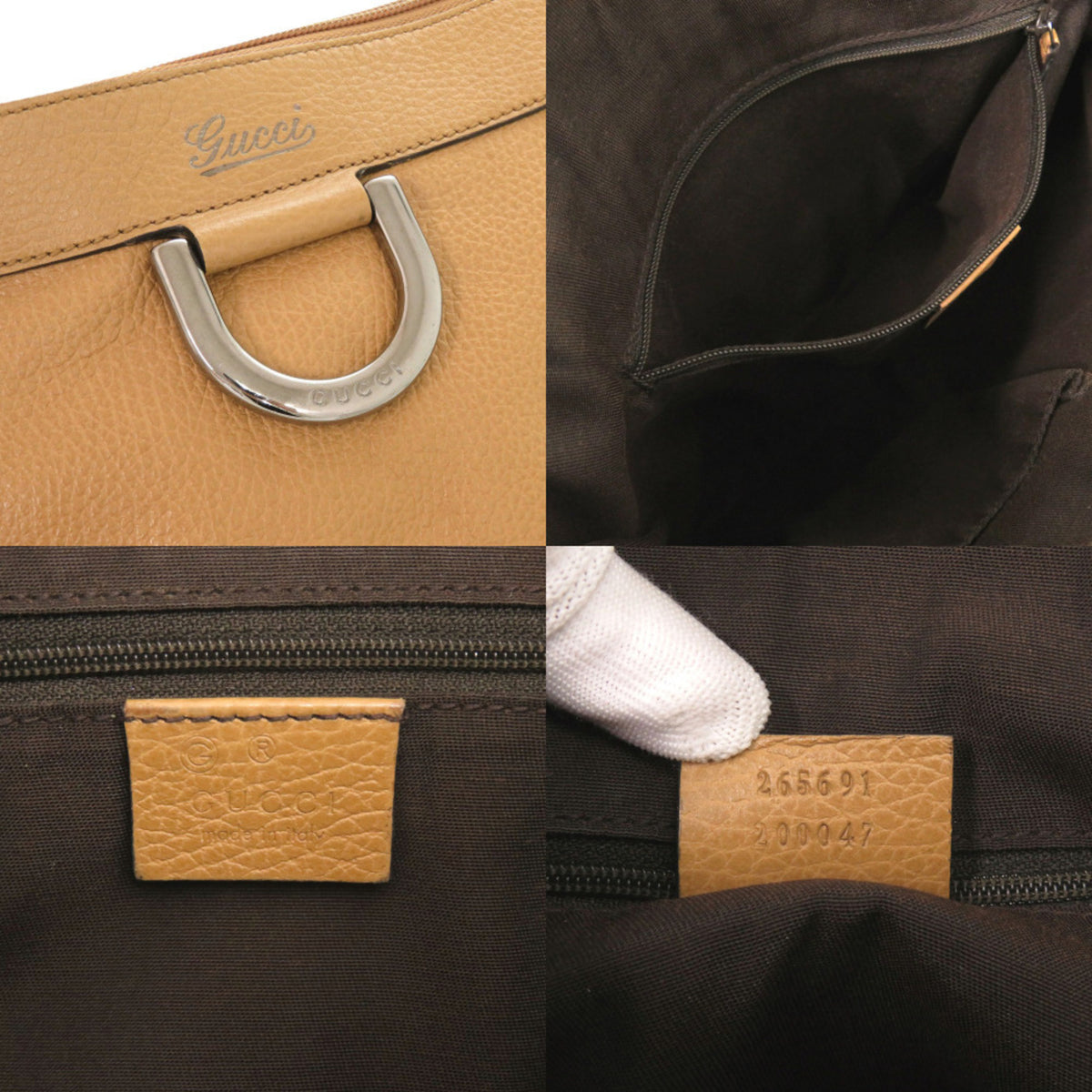 Gucci Brown Camel Leather Shoulder Bag (Pre-Owned)