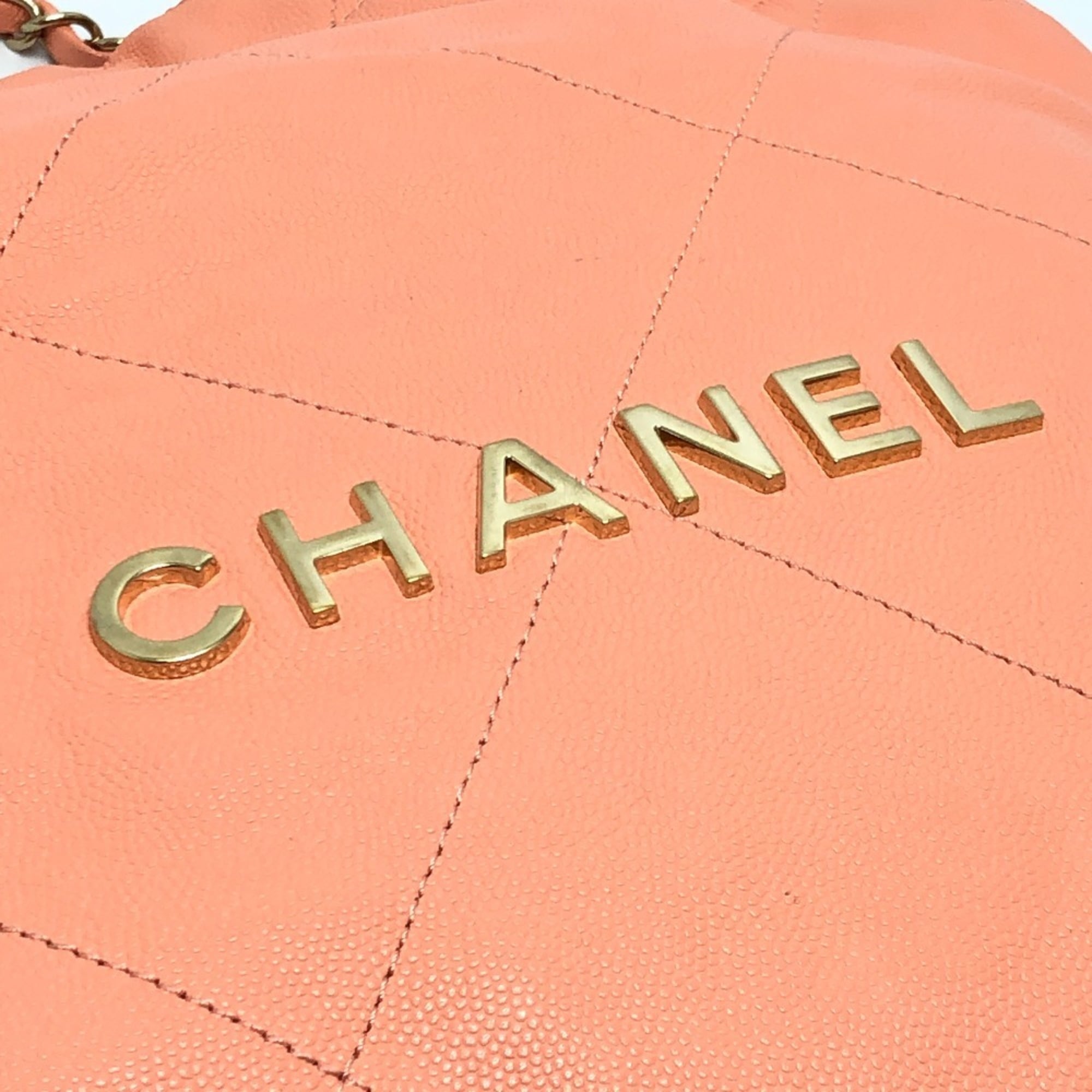 Chanel Matelasse Coral Pink Grained Calfskin Handbag Shoulder Bag (Pre-Owned)