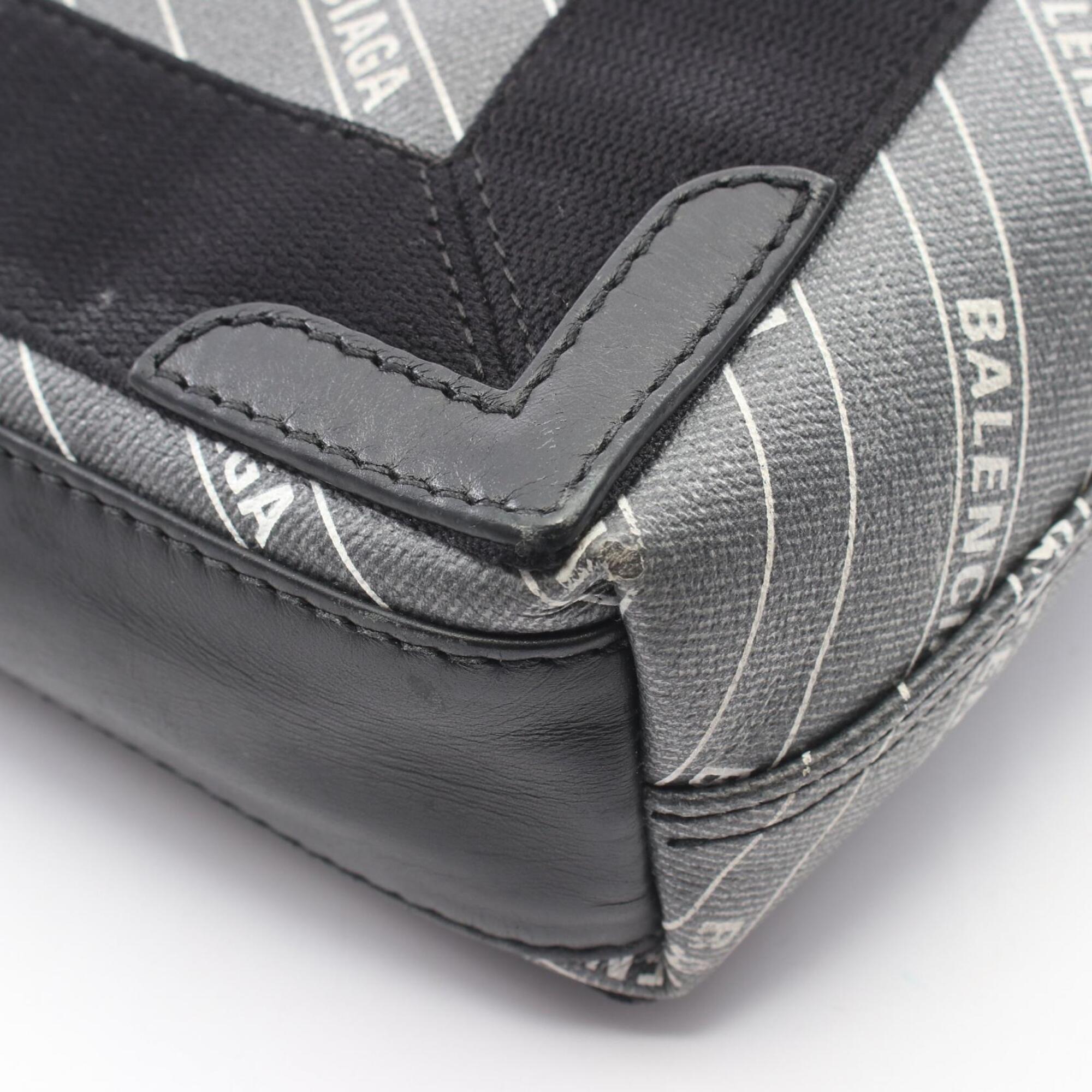 Balenciaga Black Coated Canvas Handbag Pouch (Pre-Owned)