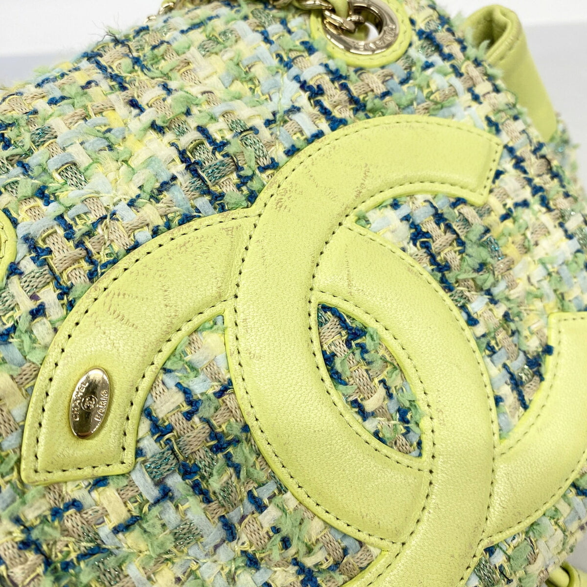 Chanel Green Tweed Backpack (Pre-Owned)