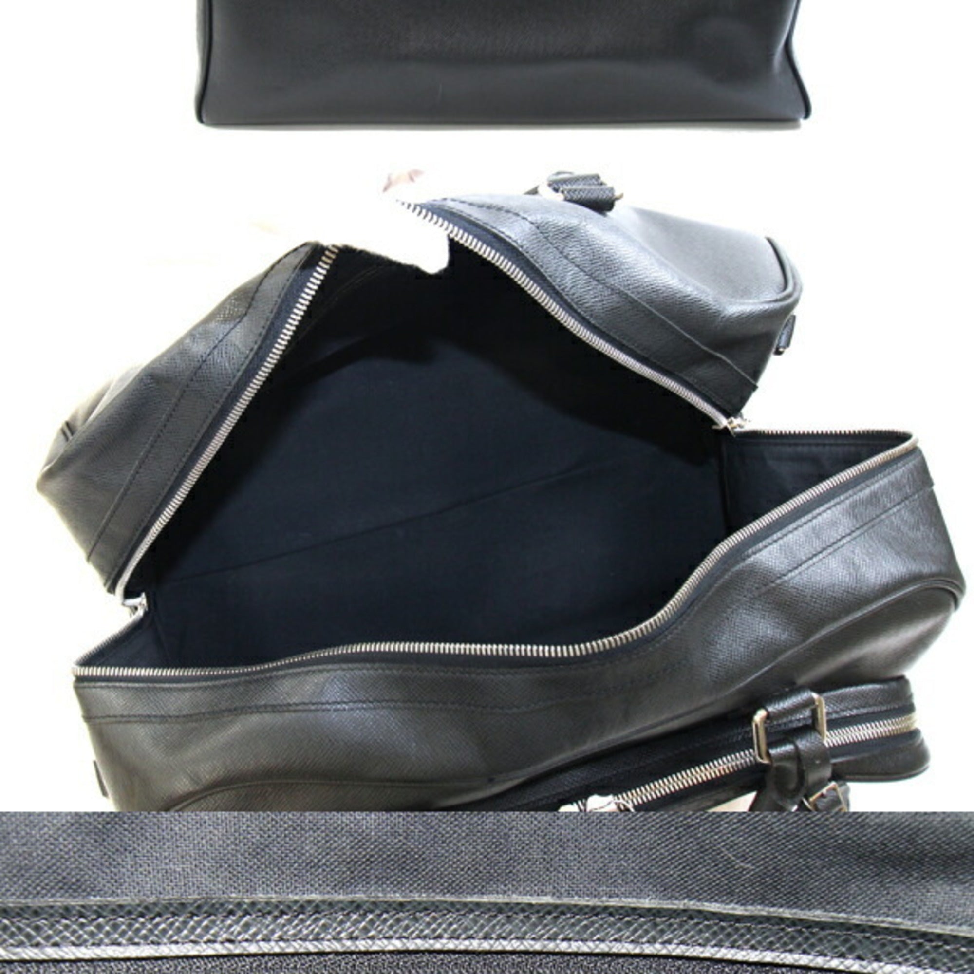 Louis Vuitton Ardoise Black Taiga Leather Leather Boston Bag (Pre-Owned)