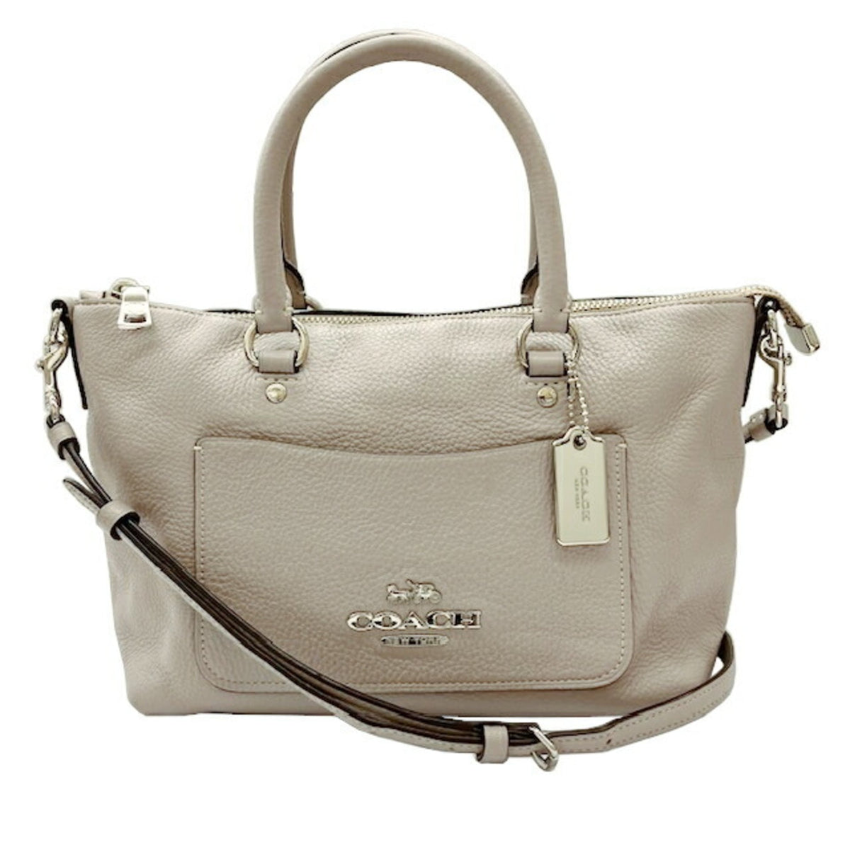 Coach Gray Leather Handbag Shoulder Bag (Pre-Owned)