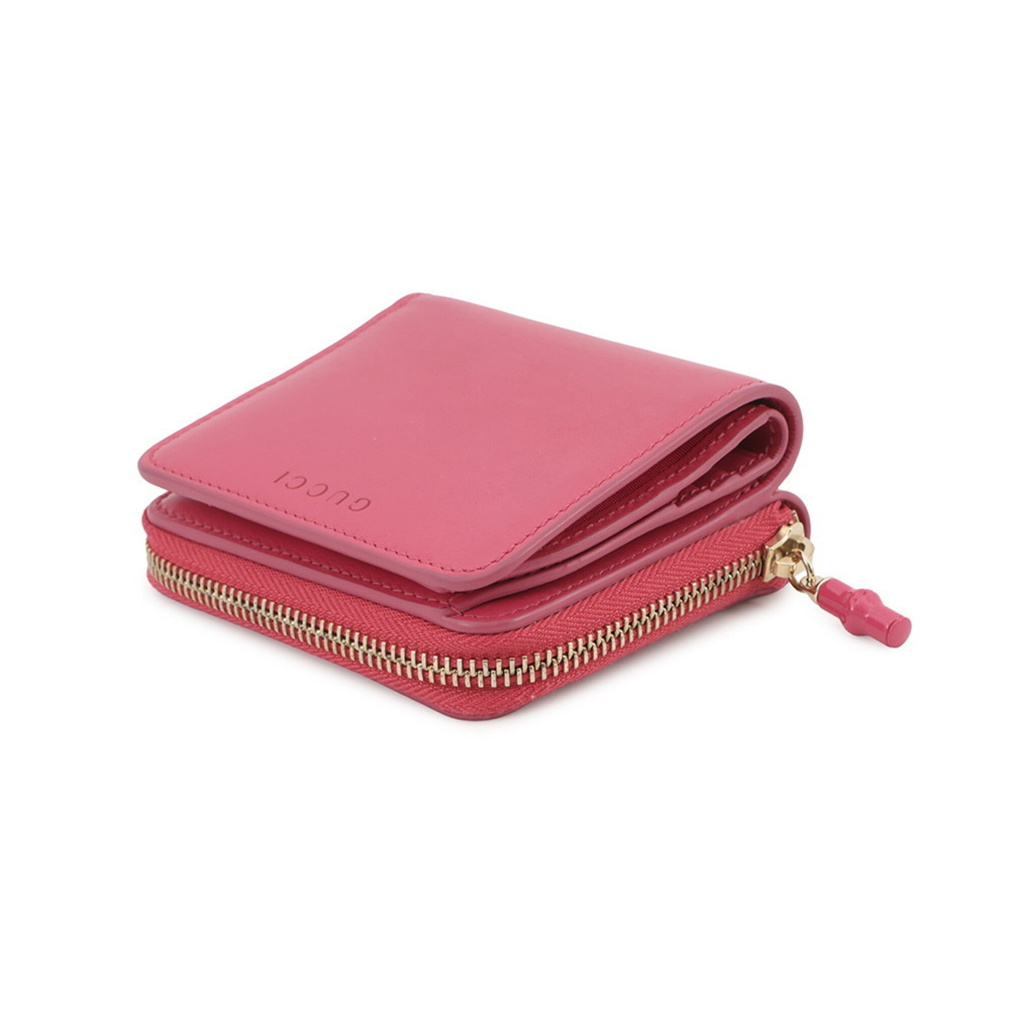 Gucci Bamboo Pink Leather Wallet (Bi-Fold) (Pre-Owned)