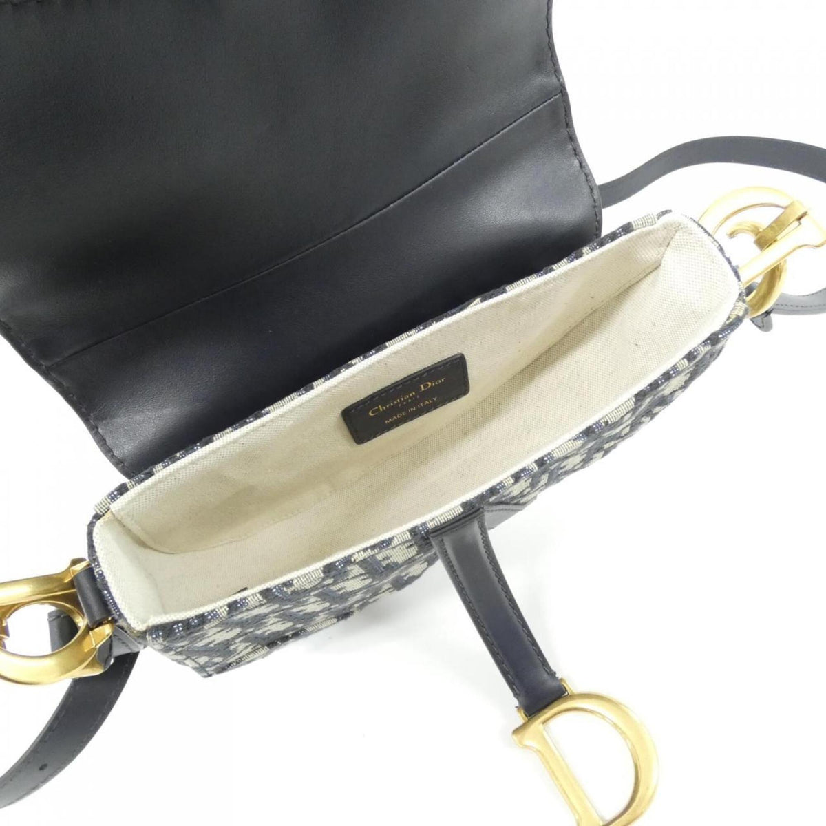 Christian Dior Blue Canvas Leather Shoulder Bag (Pre-Owned)