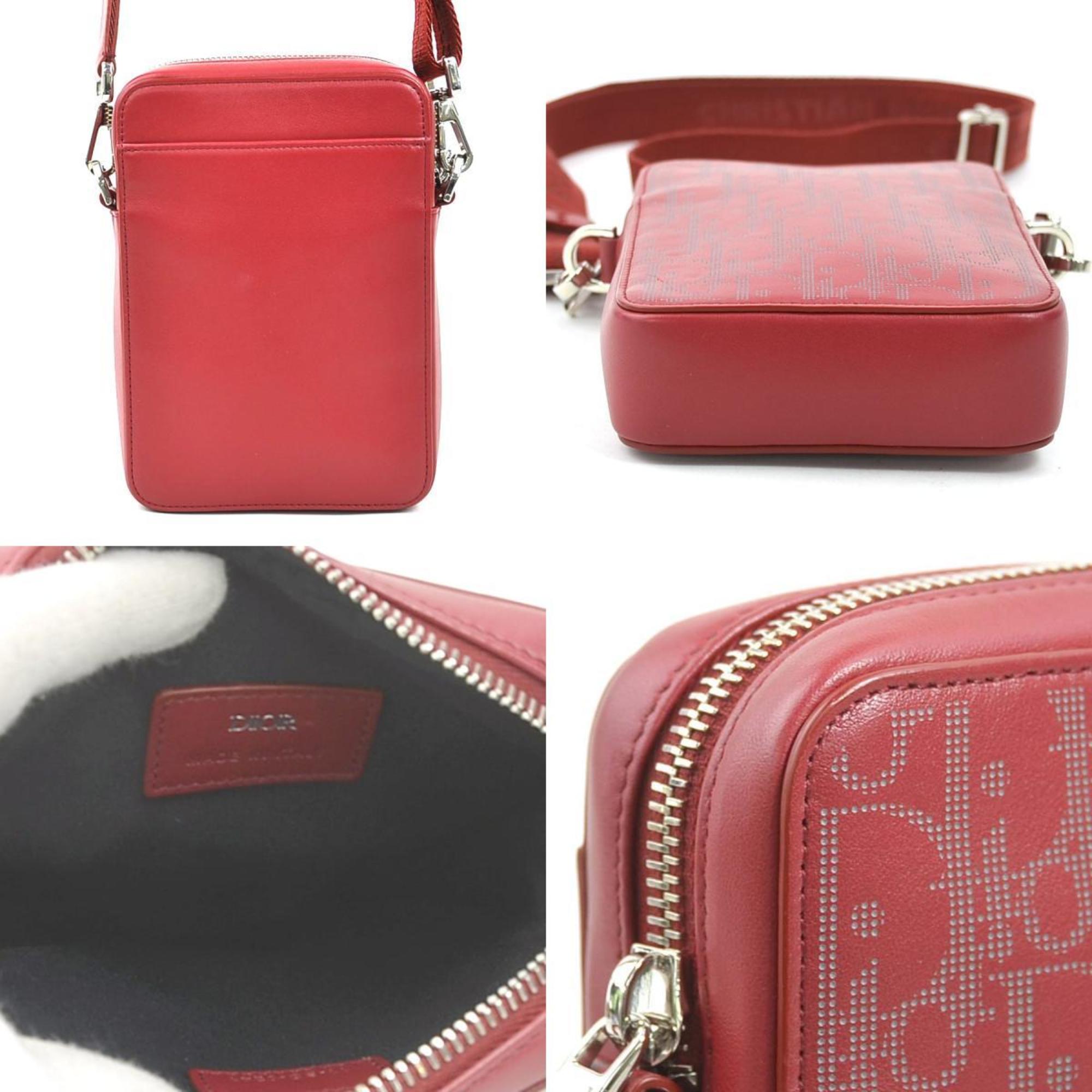 Christian Dior Red Color Leather Shoulder Bag (Pre-Owned)