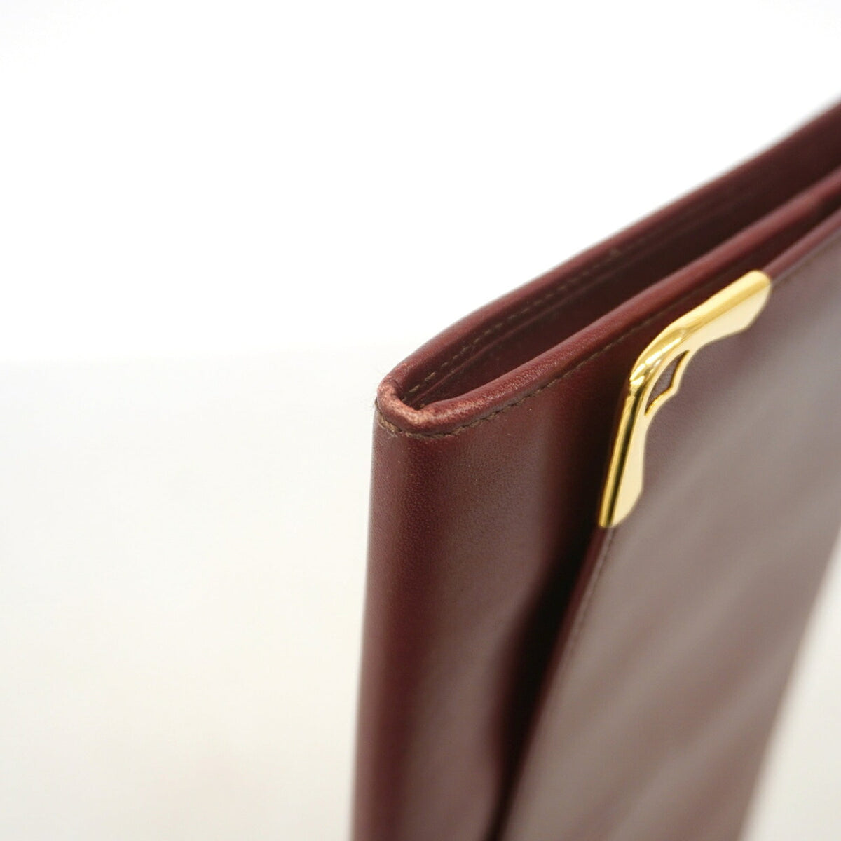 Cartier Bordeaux Leather Clutch Bag (Pre-Owned)