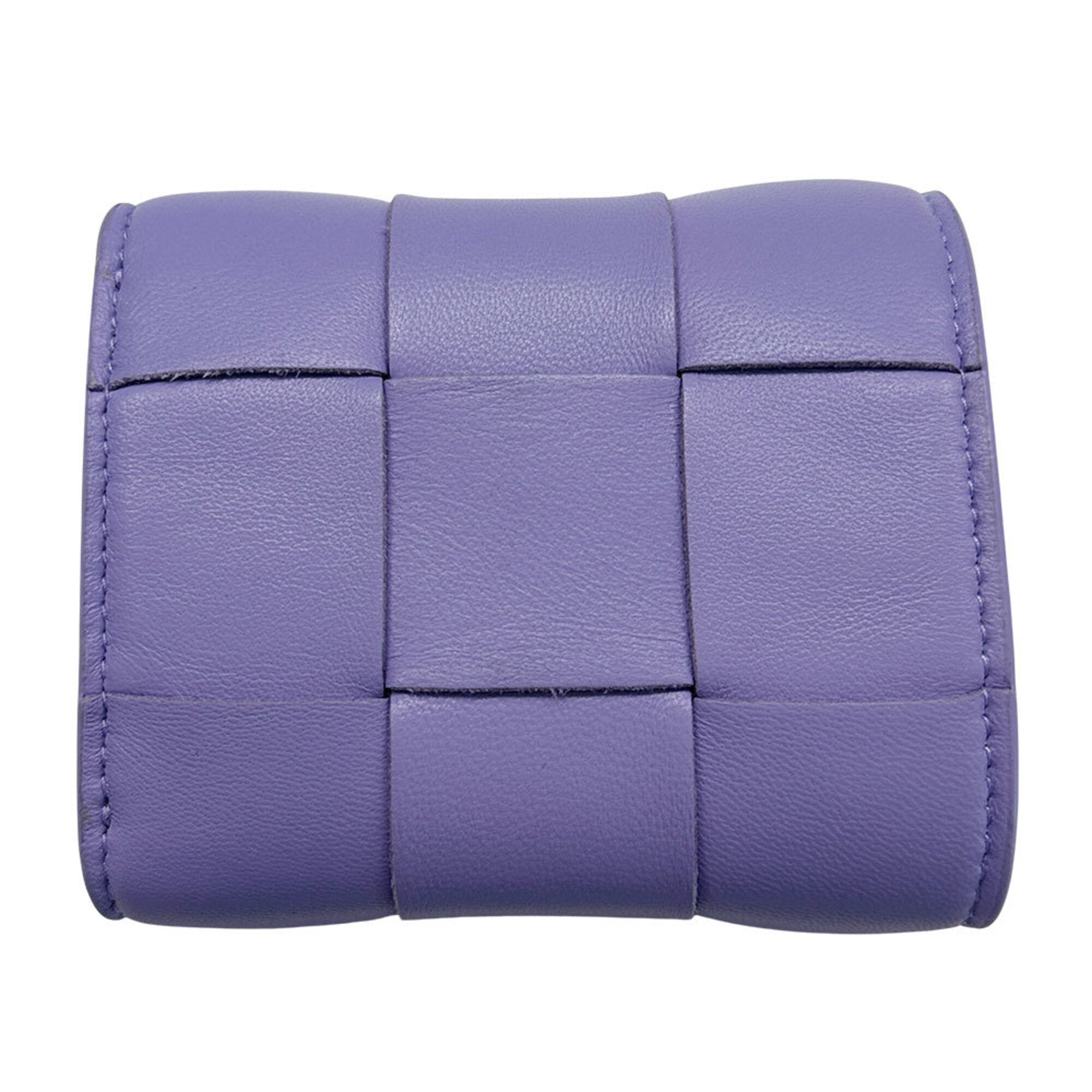 Bottega Veneta Purple Leather Wallet (Tri-Fold) (Pre-Owned)