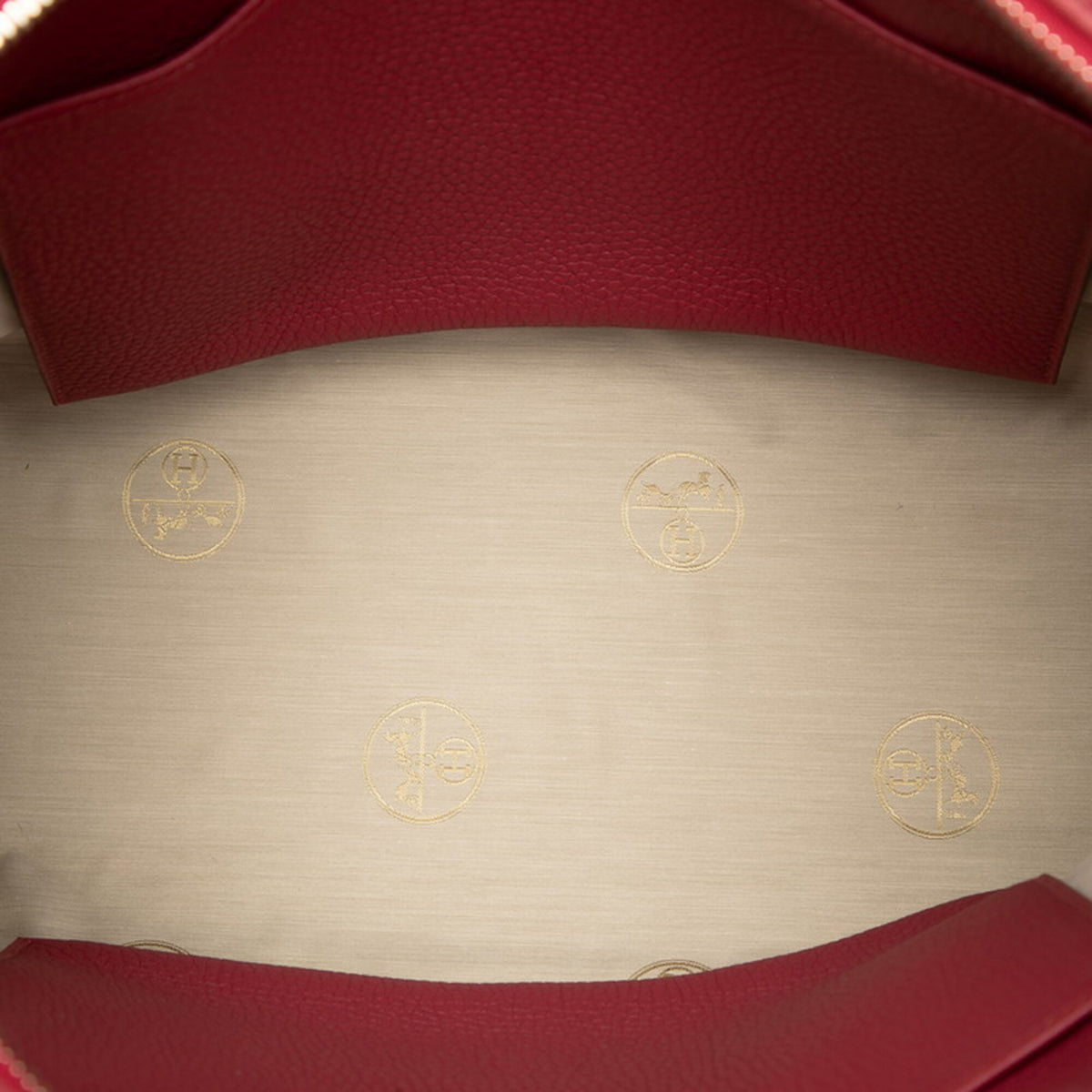 Hermes Pink Red Color Taurillon Clemence Leather Handbag (Pre-Owned)