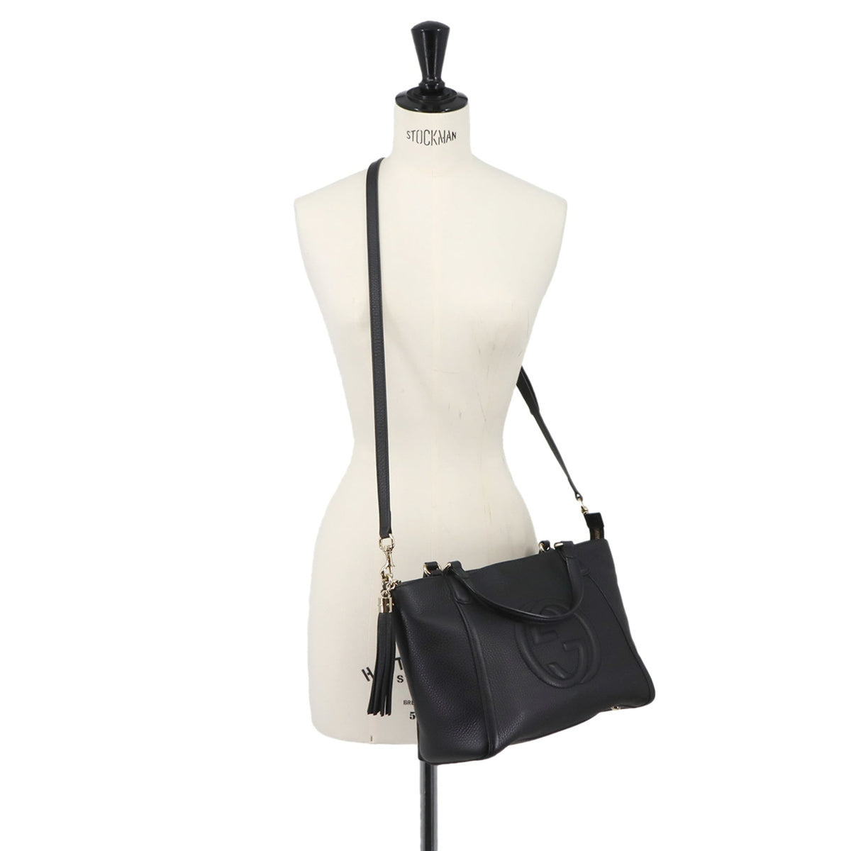 Gucci Soho Black Leather Handbag Shoulder Bag Tote Bag (Pre-Owned)
