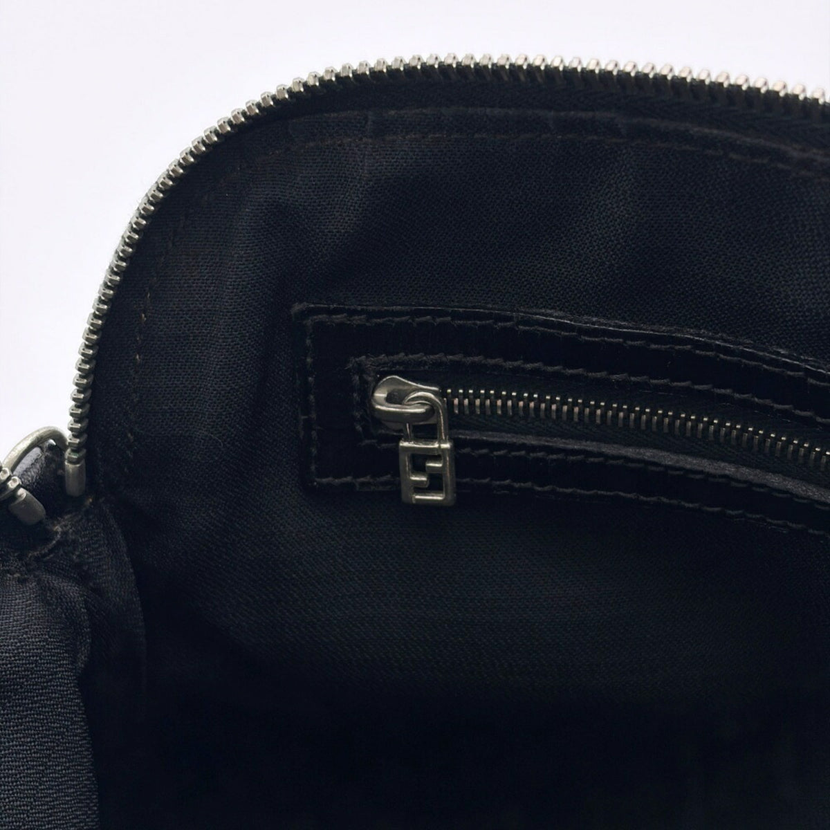Fendi Black Nylon Leather Tote Bag (Pre-Owned)