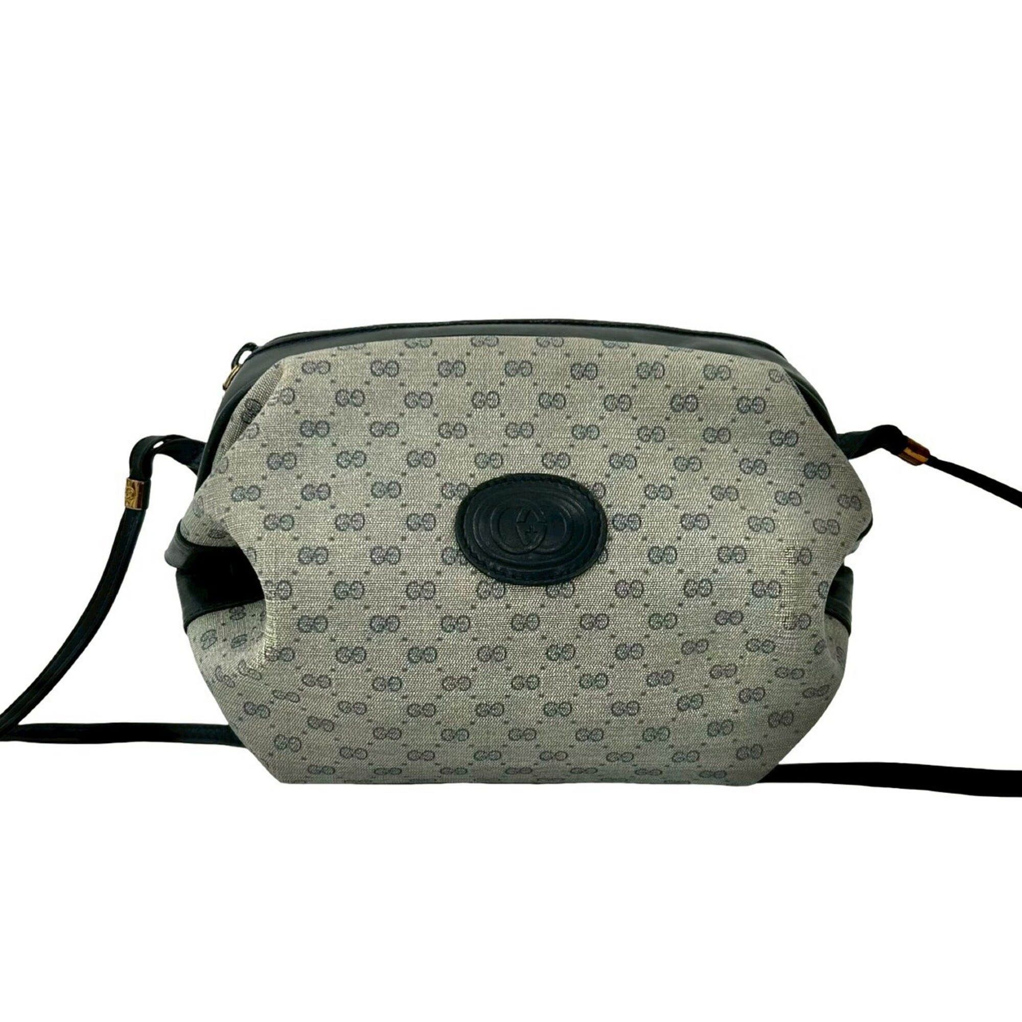 Gucci Navy Leather Pvc Pochette Shoulder Bag (Pre-Owned)