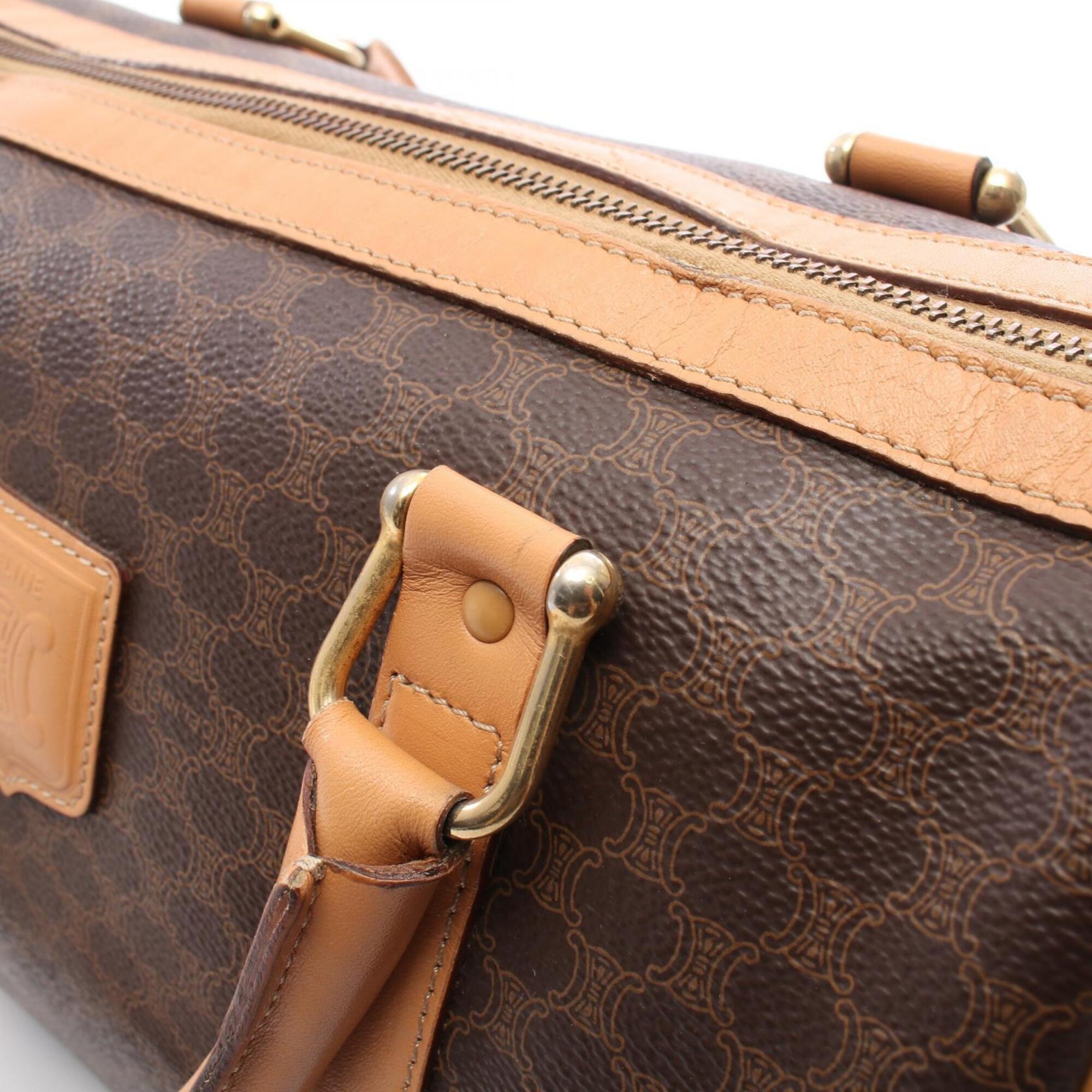 Celine Brown Coated Canvas Leather Handbag Tote Bag (Pre-Owned)
