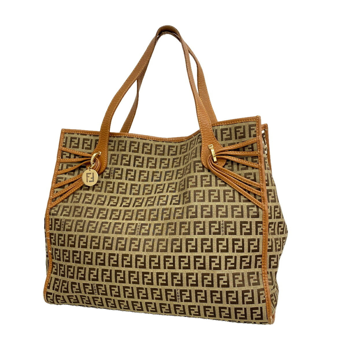 Fendi Brown Nylon Canvas Tote Bag (Pre-Owned)