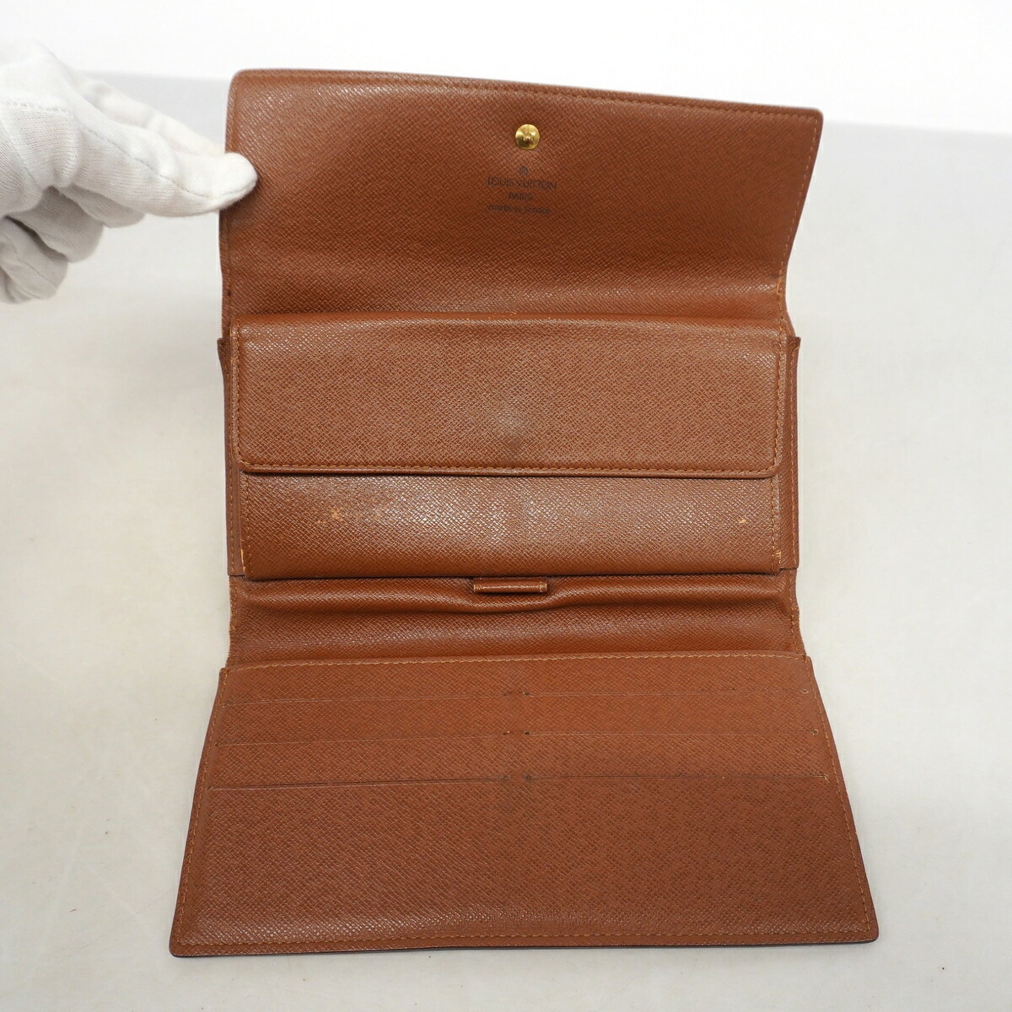 Louis Vuitton Brown Long Wallet (Tri-Fold) (Pre-Owned)