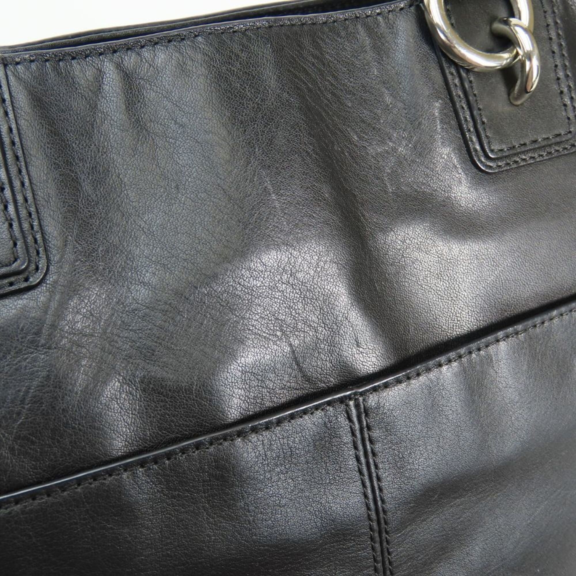 Coach Black Leather Tote Bag (Pre-Owned)