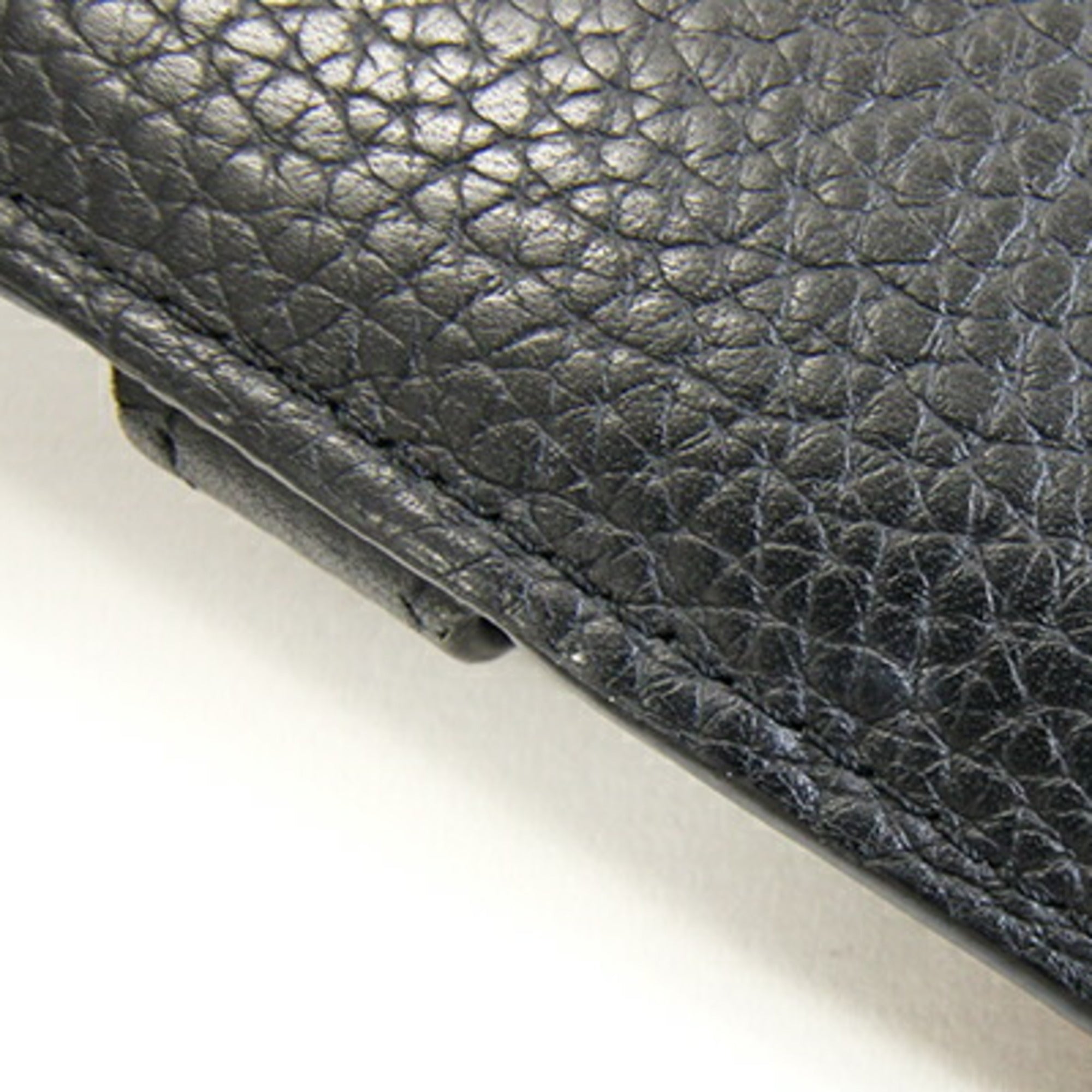 Louis Vuitton Noir Leather Long Wallet (Bi-Fold) (Pre-Owned)