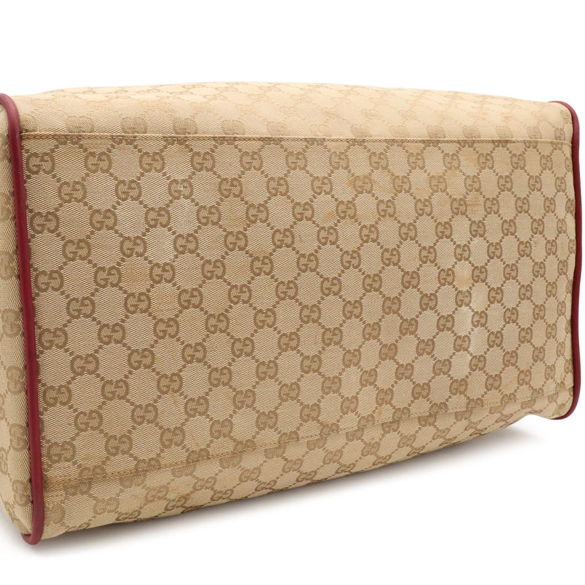 Gucci Beige Gg Canvas Boston Bag Shoulder Bag (Pre-Owned)