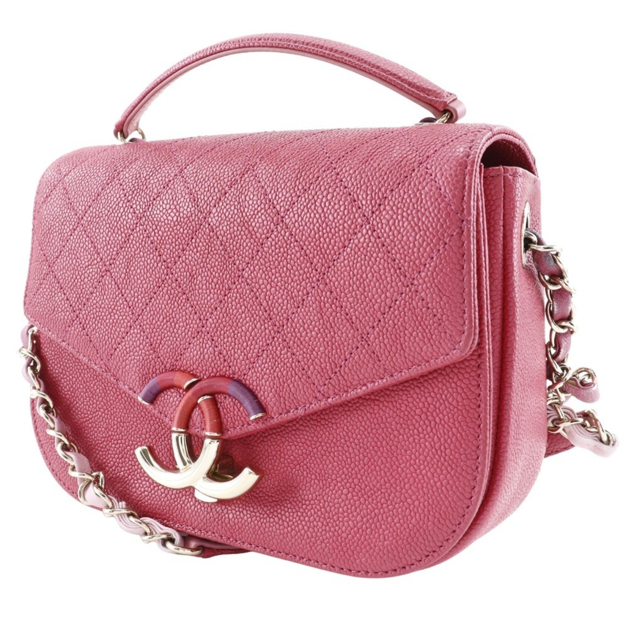 Chanel Pink Caviar Leather Handbag (Pre-Owned)