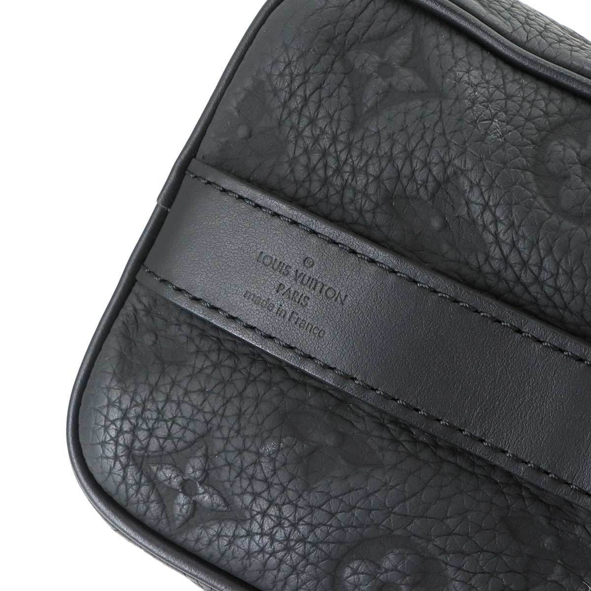 Louis Vuitton Black Leather Handbag Shoulder Bag (Pre-Owned)