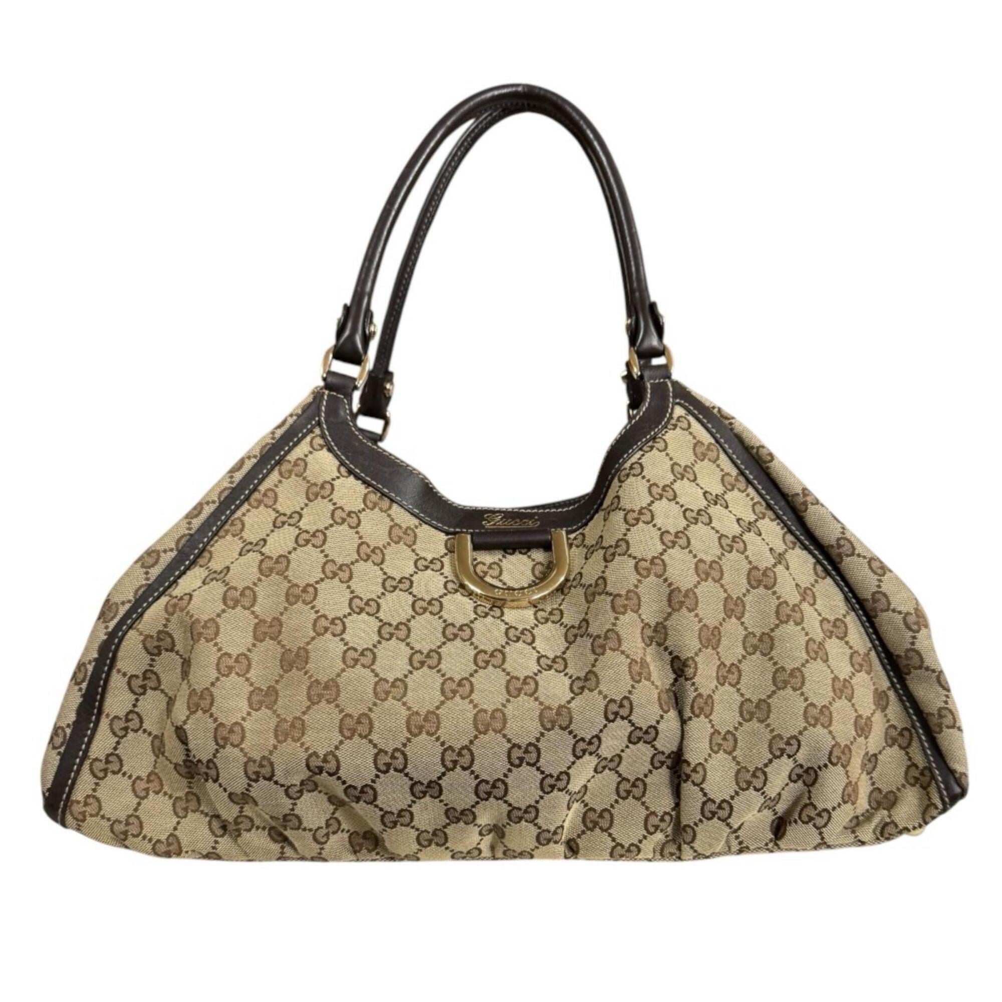 Gucci Abbey Brown Gg Canvas Tote Bag (Pre-Owned)