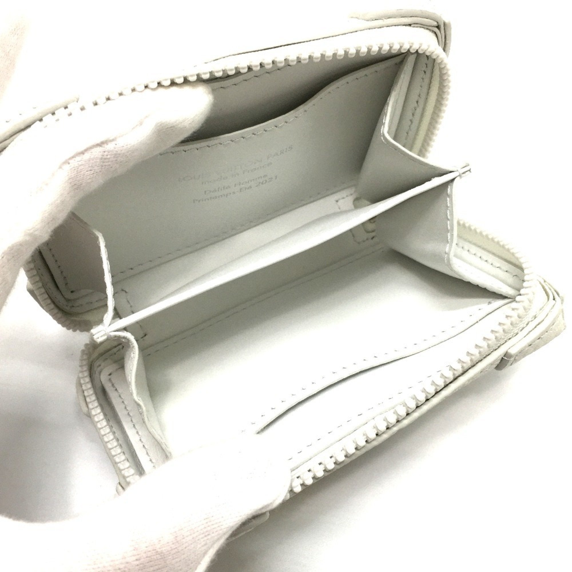 Louis Vuitton Monogram White Leather Coin Purse/Coin Case (Pre-Owned)